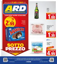 Volantino ARD Discount del 28.07.2025 | Pagina: 20 | Prodotti: Prosciutto Cotto, Birra, Mozzarella, Prosciutto