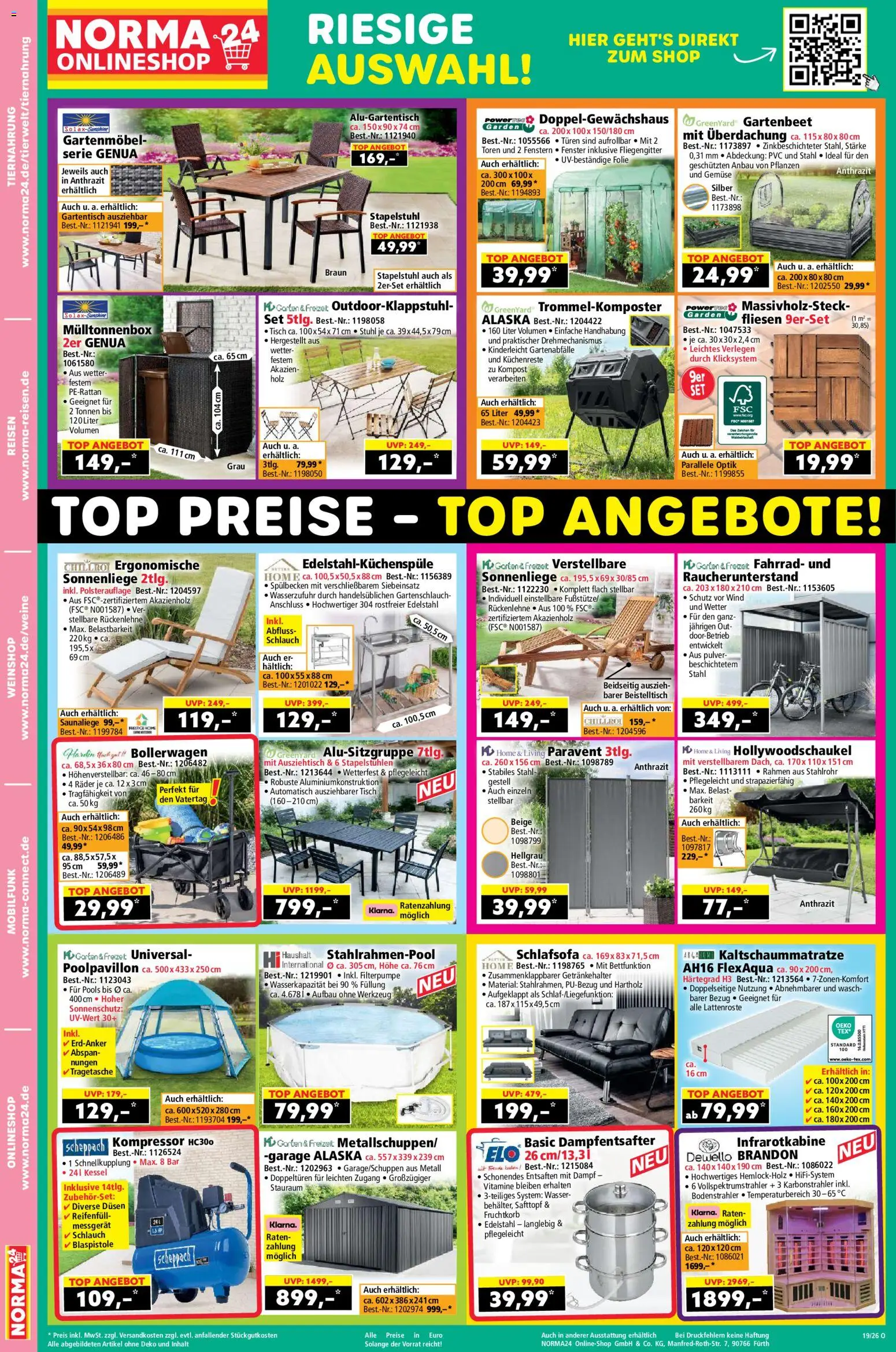 Norma Prospekt 	 – gültig ab 04.05.2026 | Seite: 20 | Produkte: Schlafsofa, Beistelltisch, Paravent, Tisch