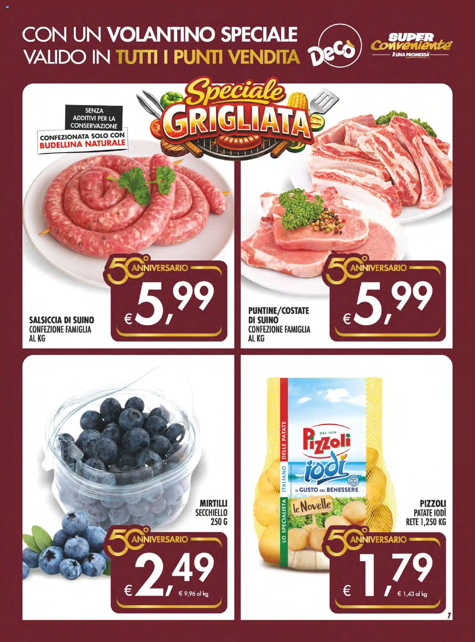 Volantino SuperConveniente del 30.04.2026 | Pagina: 7 | Prodotti: Patate, Suino, Salsiccia, Mirtilli