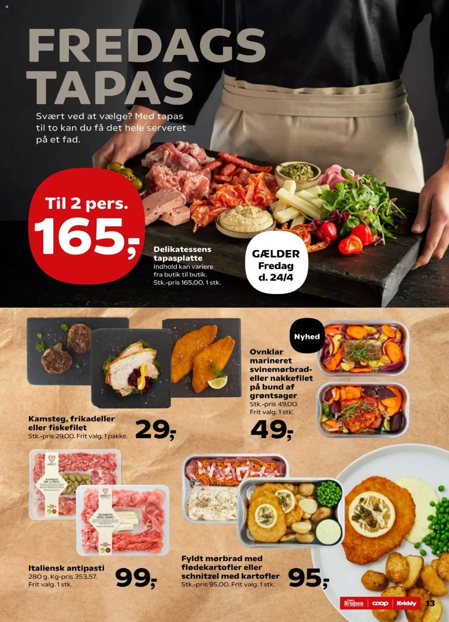Kvickly tilbudsavis – gyldig fra 24.04.2026 | Side: 13 | Produkter: Kartofler, Frikadeller, Nakkefilet