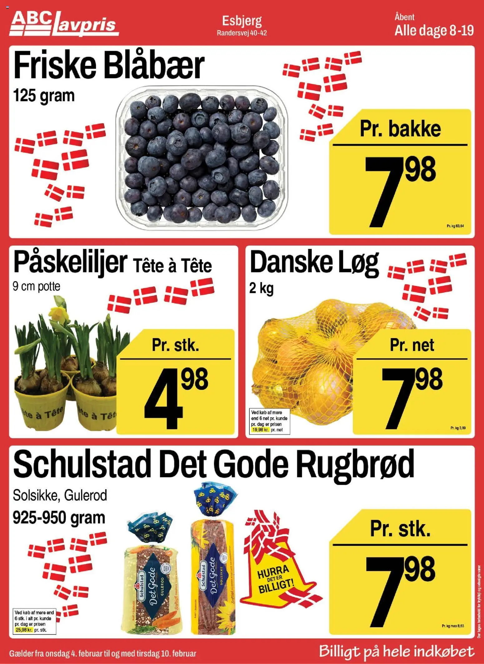 Abc Lavpris tilbudsavis – gyldig fra 04.02.2026 | Side: 3 | Produkter: Blåbær, Løg, Gulerod, Rugbrød