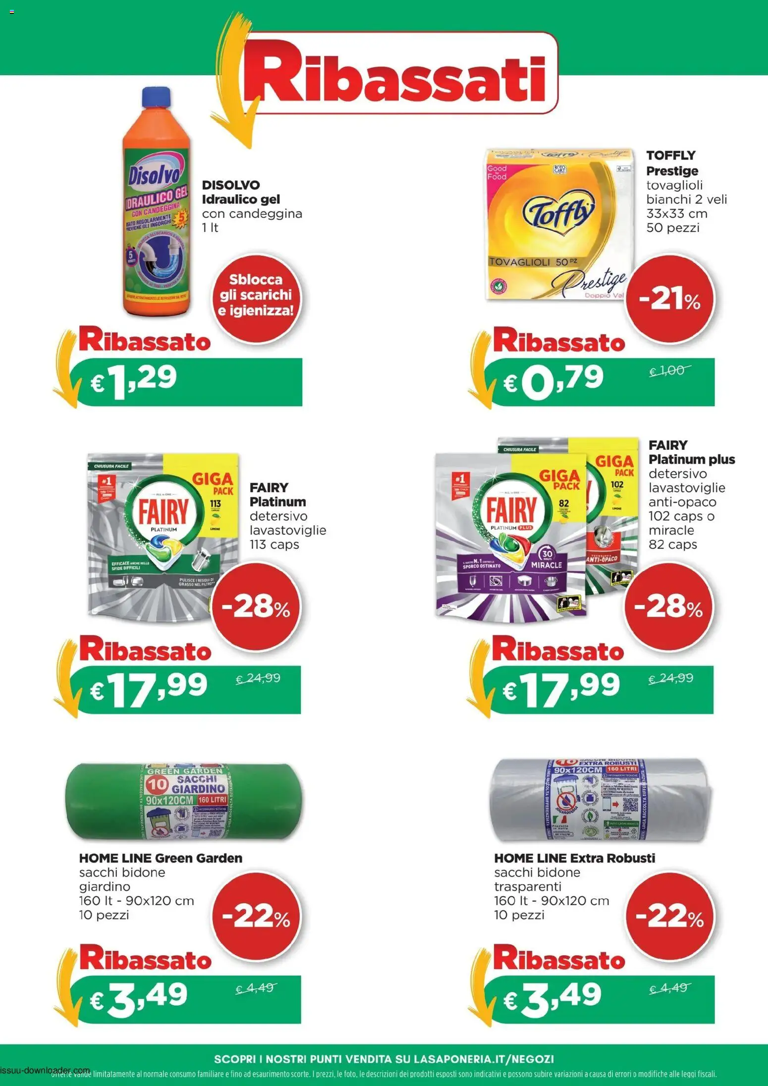 Volantino La Saponeria del 13.04.2026 | Pagina: 3 | Prodotti: Candeggina, Limone, Lavastoviglie