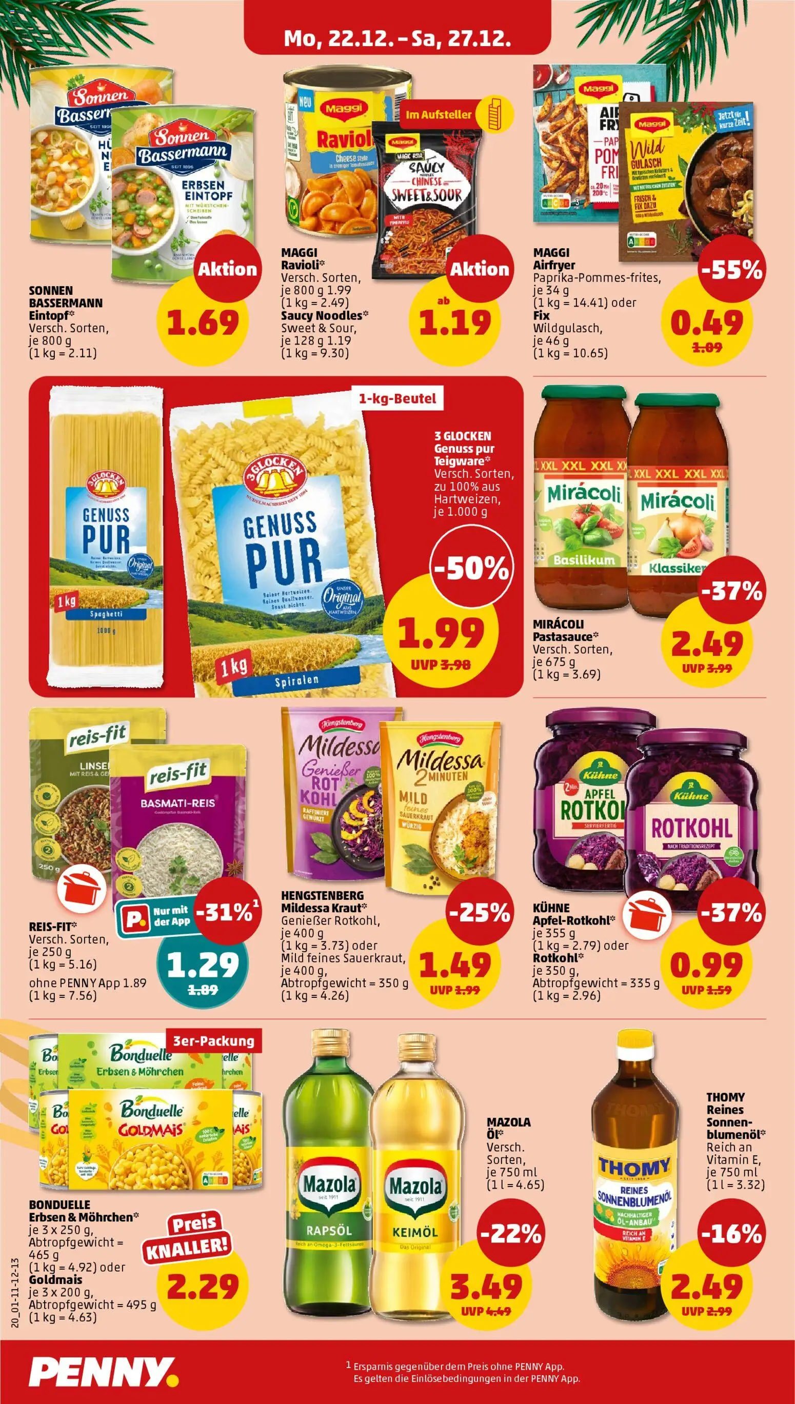Penny Prospekt 	 – gültig ab 22.12.2025 | Seite: 24 | Produkte: Basmatireis, Maggi, Sonnenblumenol, Äpfel