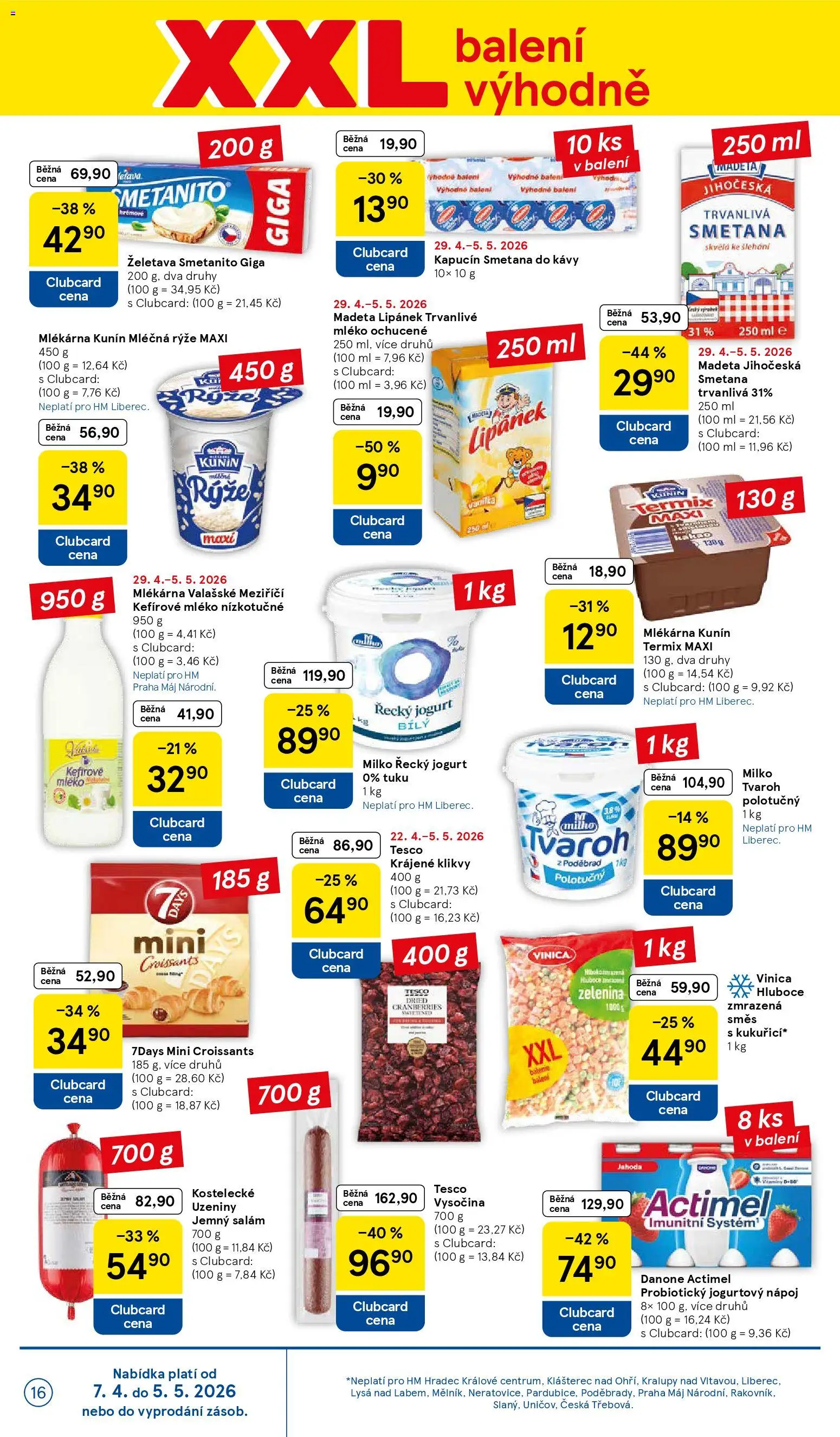 Tesco leták - Hypermarket od 29.04.2026 | Strana: 16 | Produkty: Lipánek, Uzeniny, Actimel, Jogurtový nápoj