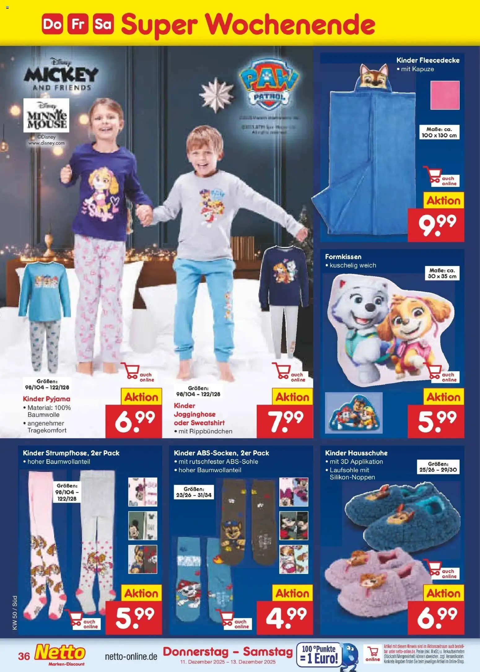 Netto Marken-Discount - Netto: Wochenangebote – gültig ab 08.12.2025 | Seite: 44 | Produkte: Jogginghose, Sweatshirt, Pyjama, Hausschuhe