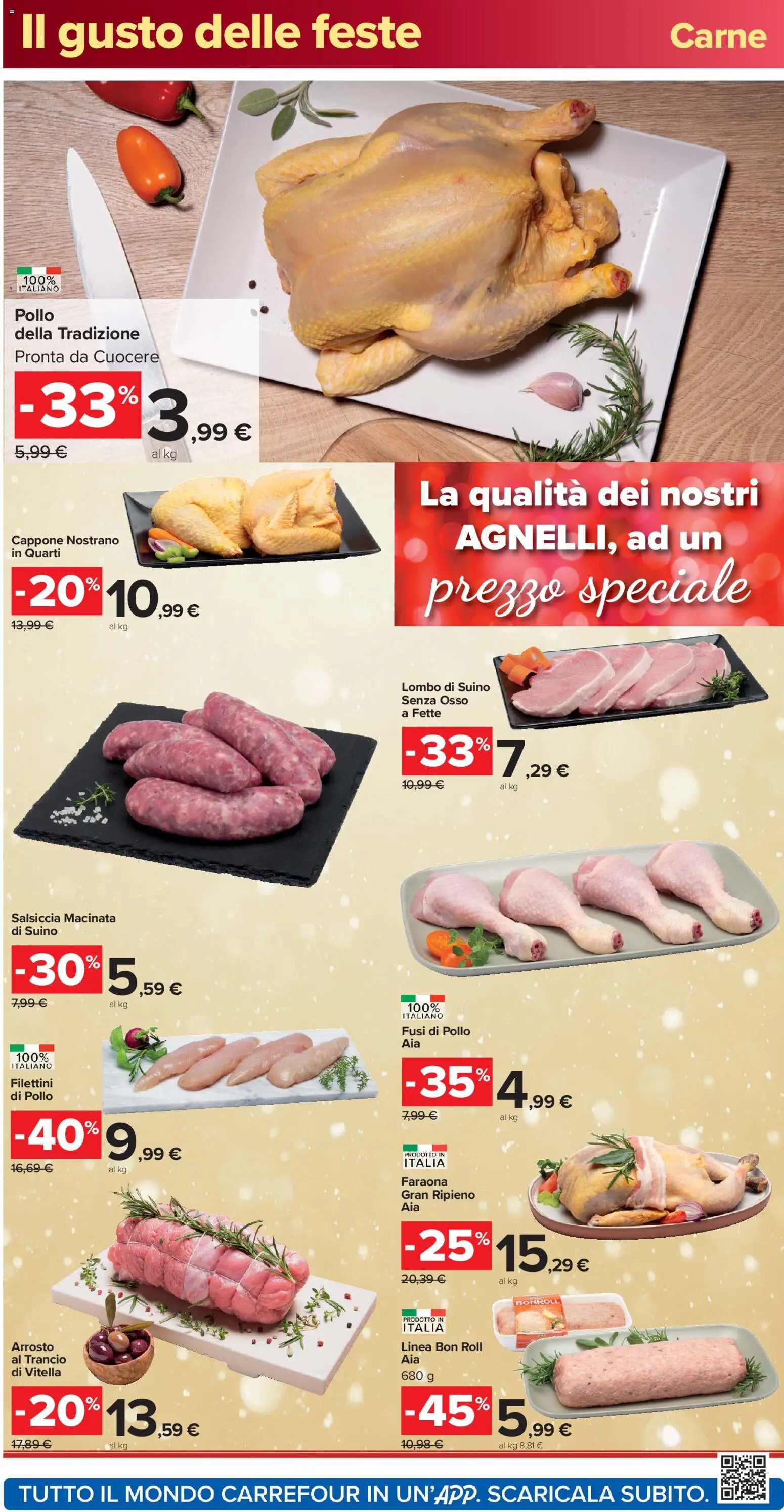 Volantino Carrefour del 16.12.2025 | Pagina: 14 | Prodotti: Arrosto, Pollo, Suino, Salsiccia
