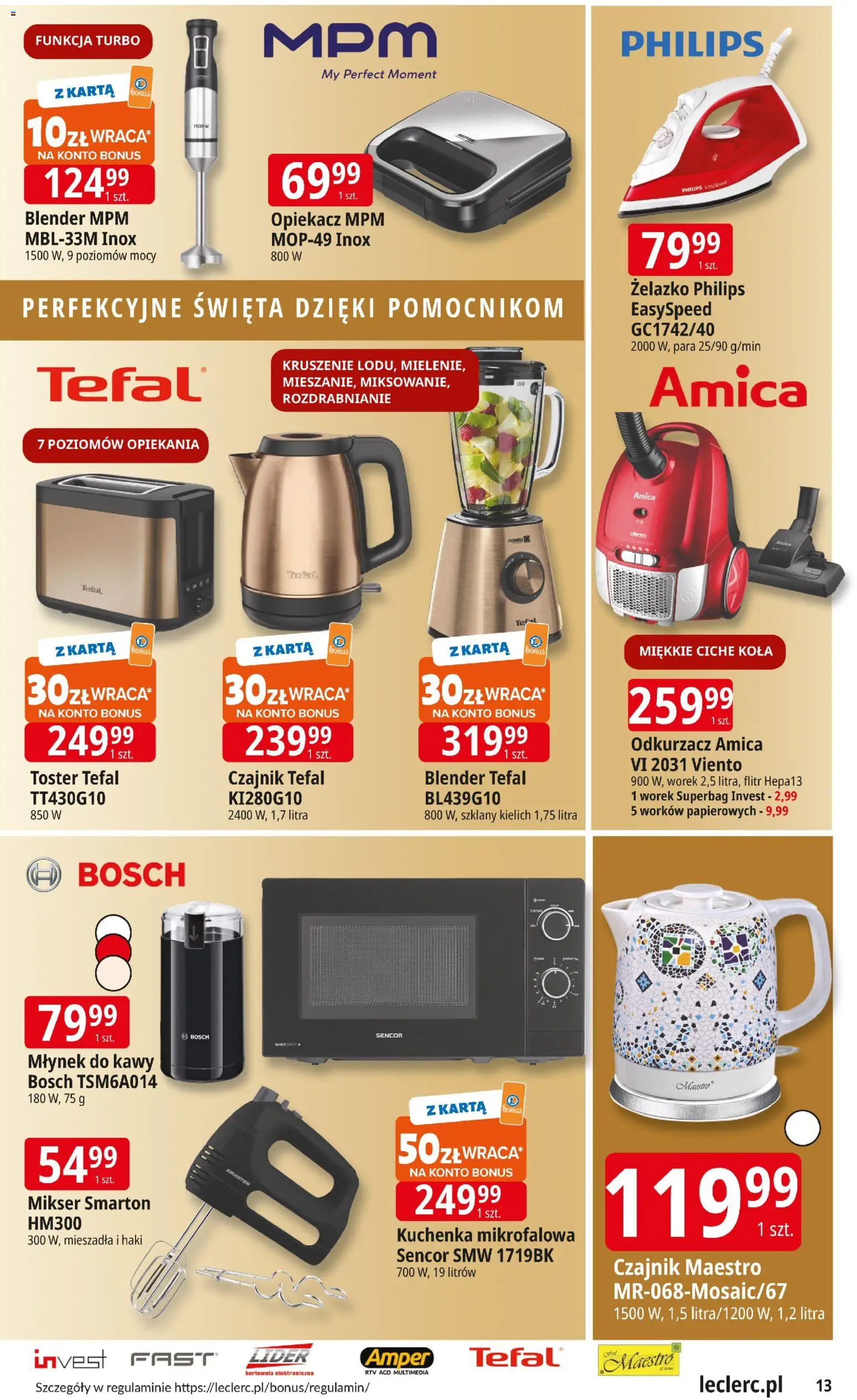 E.Leclerc Gazetka - Tychy od 12.11.2025 | Strona: 13 | Produkty: Kuchenka, Młynek, Opiekacz, Młynek do kawy