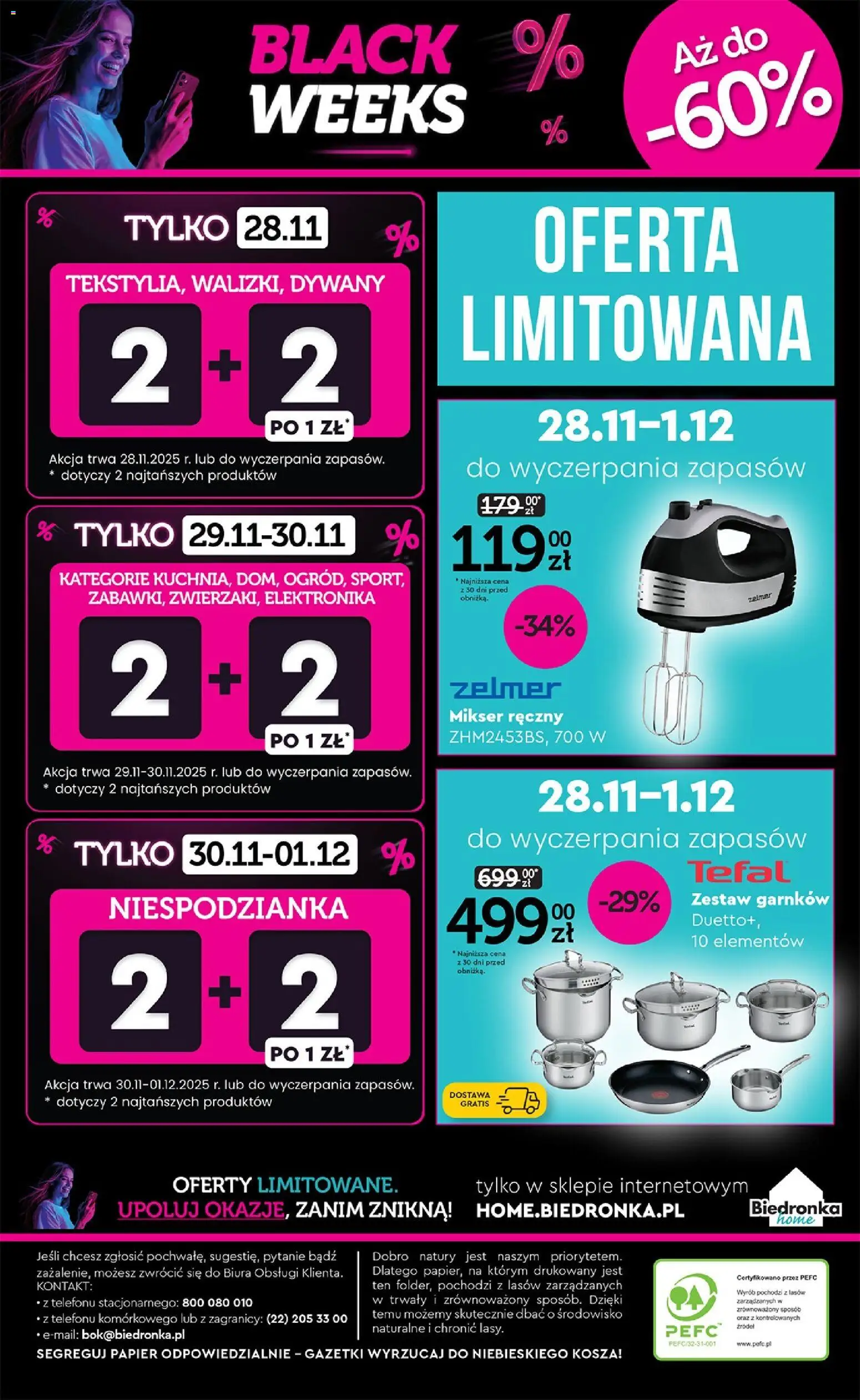Biedronka gazetka - Hity i inspiracje od 29.11.2025 | Strona: 50 | Produkty: Mikser, Tefal, Dywany