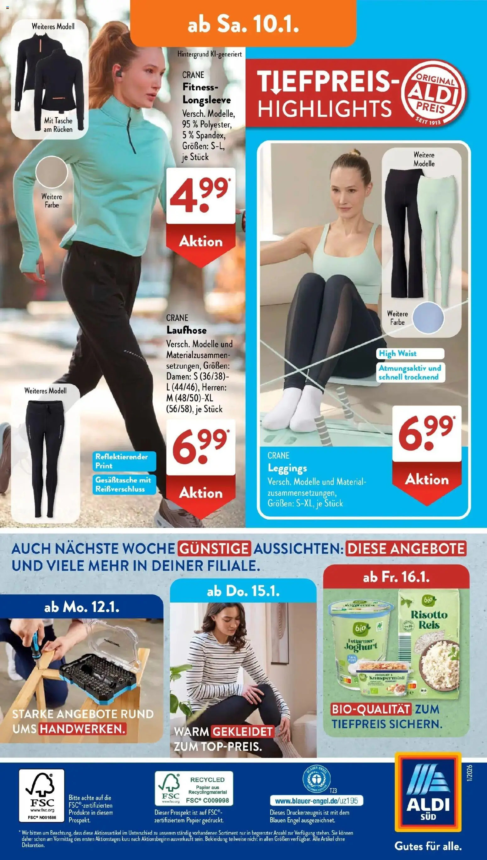 Aldi Süd - Aldi Süd: Wochenangebote – gültig ab 04.01.2025 | Seite: 30 | Produkte: Tasche, Joghurt, Leggings, Reis