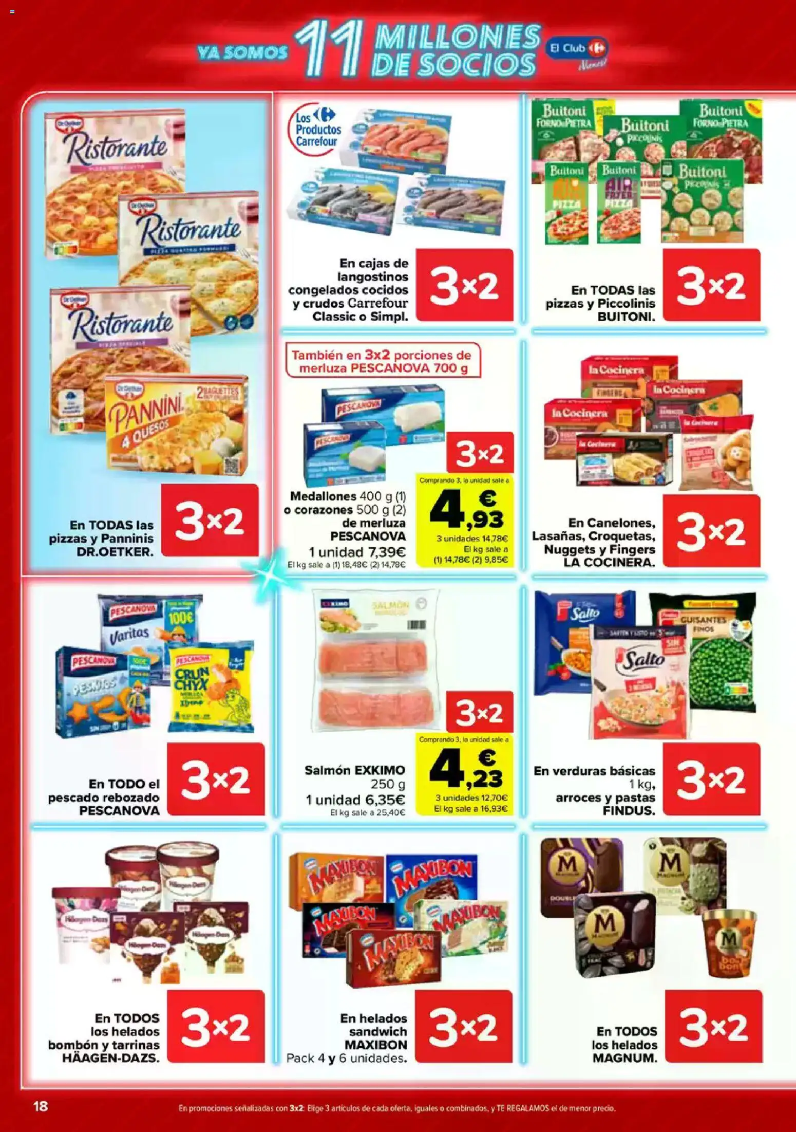 Carrefour folleto │ válido desde el 23.04.2026 | Página: 18 | Productos: Medallones, Pizza, Pescado, Nuggets