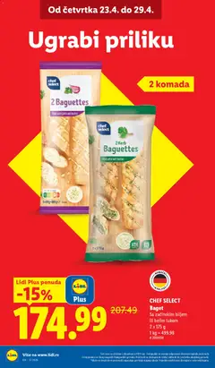 Baget, Sa začinskim biljem ili belim lukom 2 x 175 g - pregled Lidl kataloga - važi od 23.04.2026 | Strana: 8