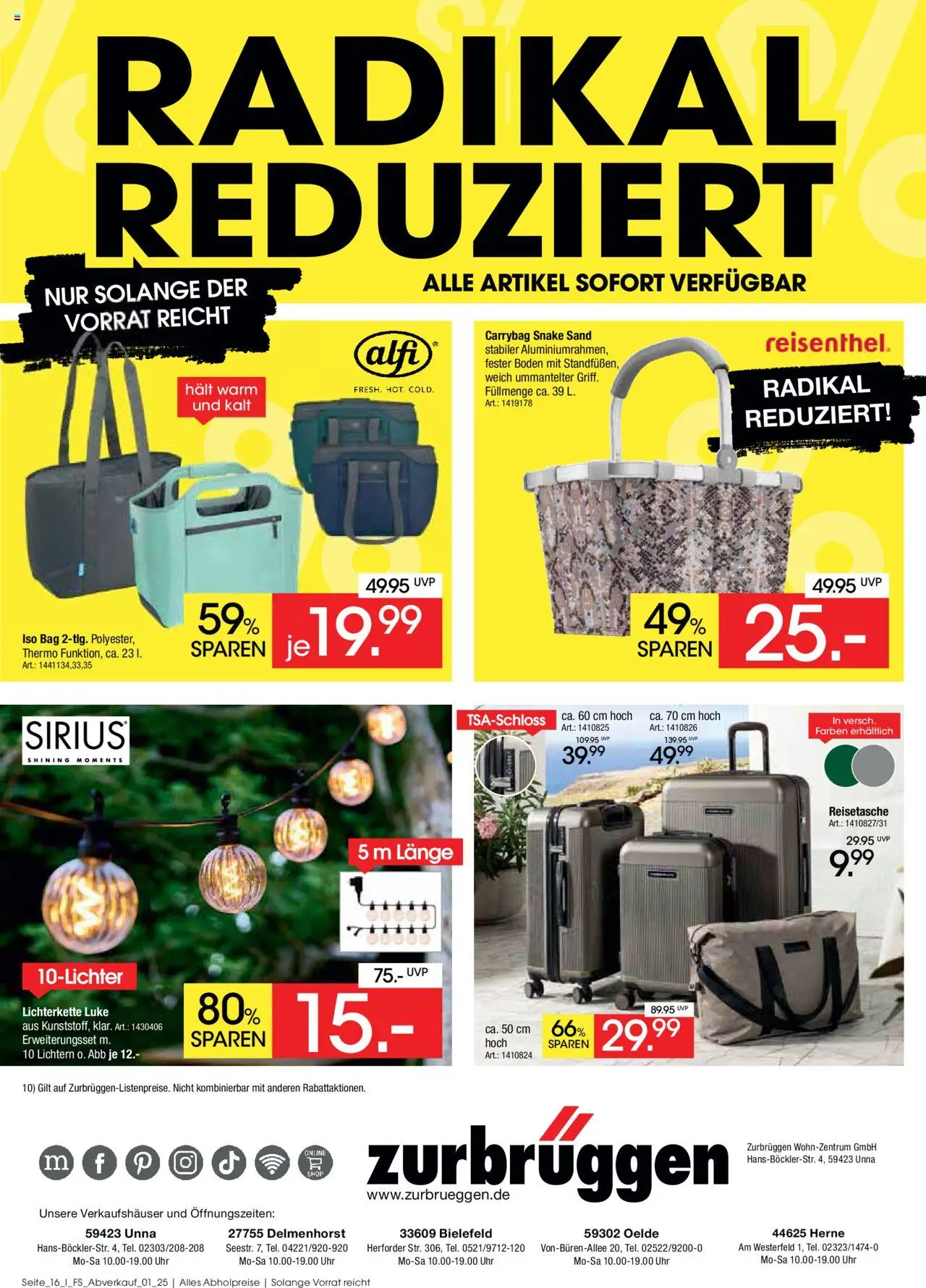 Zurbrüggen  Abverkauf - gültig ab dem 01.08.2025 | Seite: 16 | Produkte: Reisetasche, Uhr