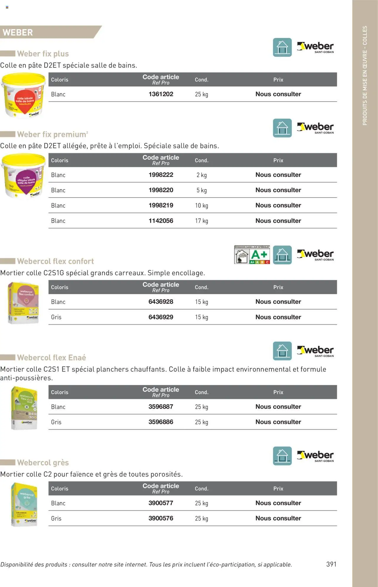  | Page: 391 | Produits: Mortier, Colle