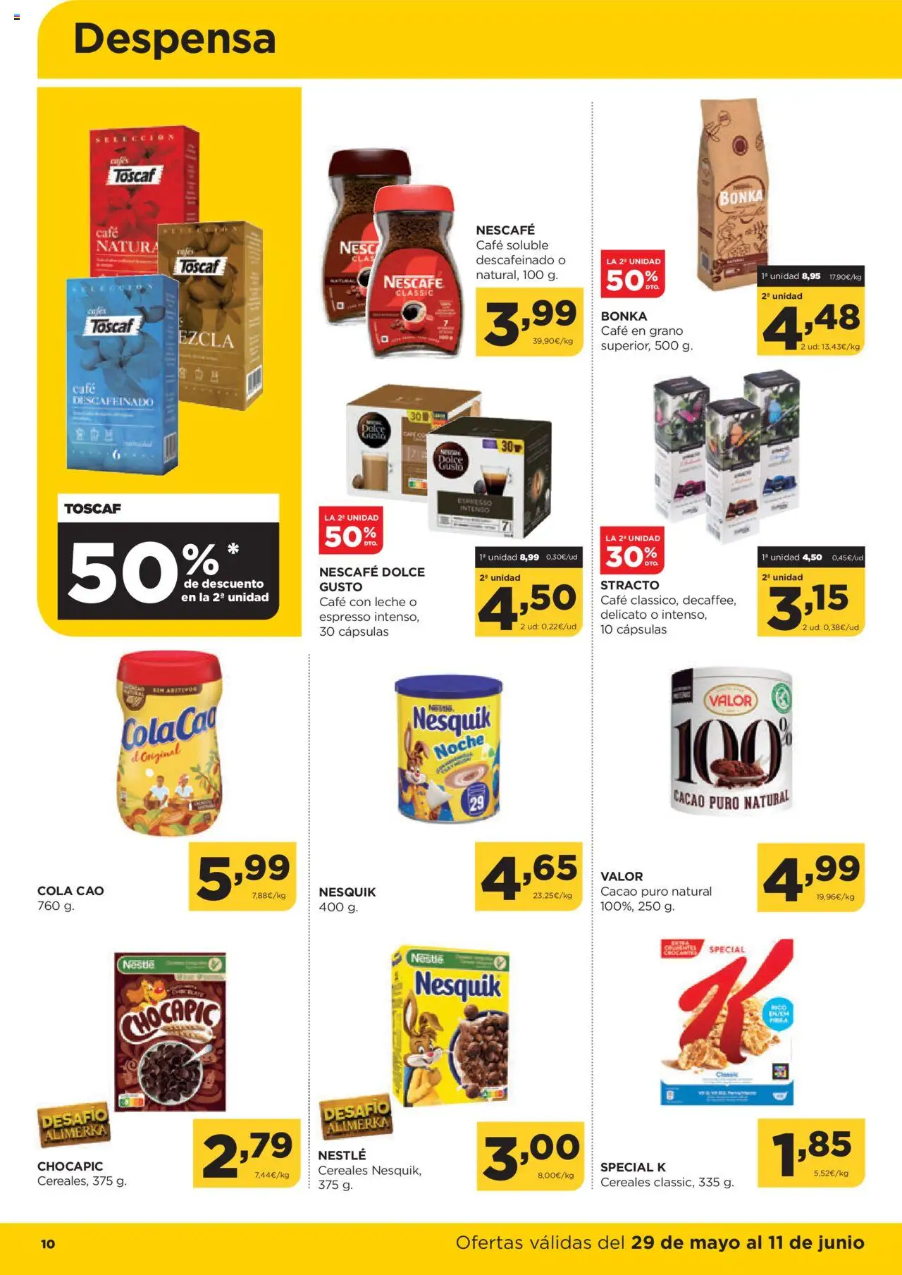 Alimerka folleto Castilla y León │ válido desde el 29.05.2025 | Página: 10 | Productos: Café con leche, Leche, Café, Φρυγανιές σικάλεως