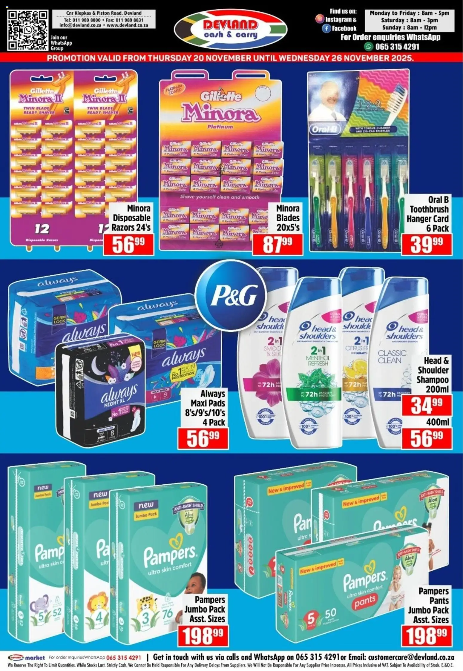 New Devland catalogue – valid from 20.11.2025 | Page: 1 | Products: Pants, Pads, Razors, Toothbrush
