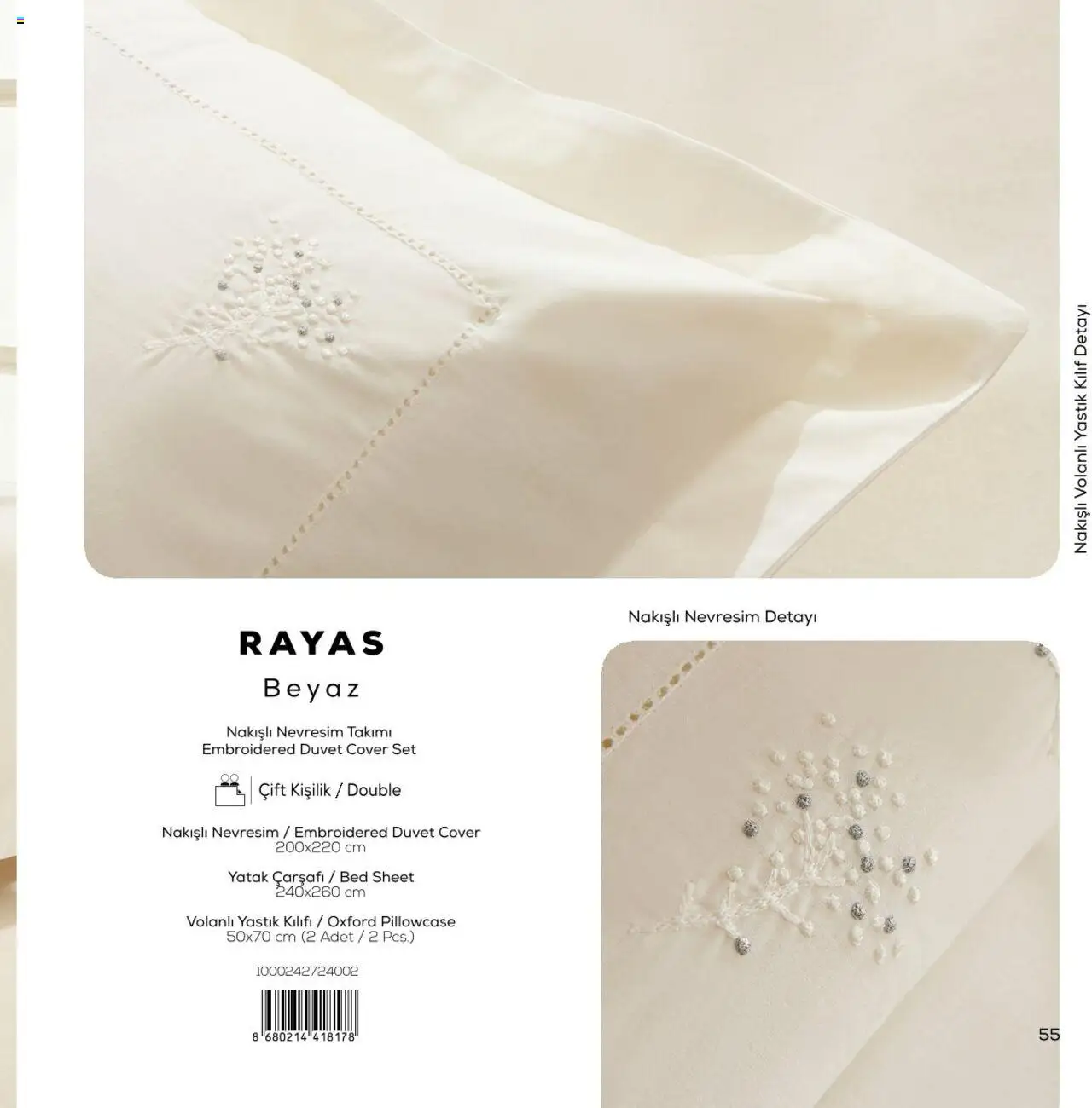 Karaca - Karaca Home - White Collection - 03.03.2025 tarihinden itibaren geçerlidir | Sayfa: 55 | Ürünler: Yatak, Yastık, Nevresim, Yastık kılıfı