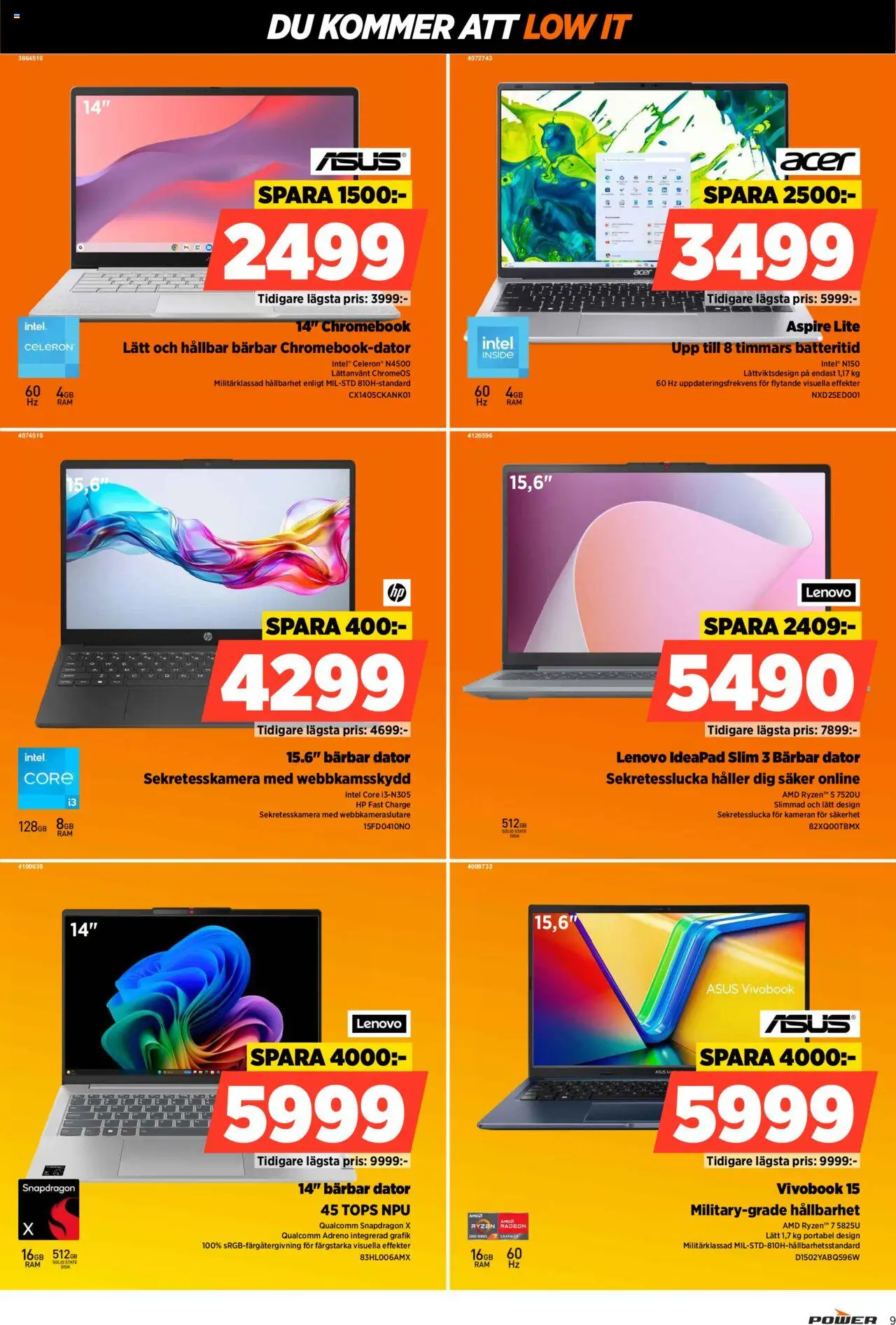 Power reklamblad aktuell från 20.10.2025 | Sida: 9 | Produkter: Tops, Dator