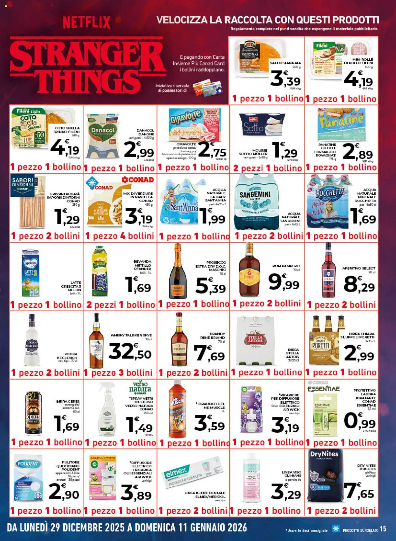 Volantino Conad del 27.12.2025 | Pagina: 15 | Prodotti: Acqua, Spinaci, Rum, Acqua naturale