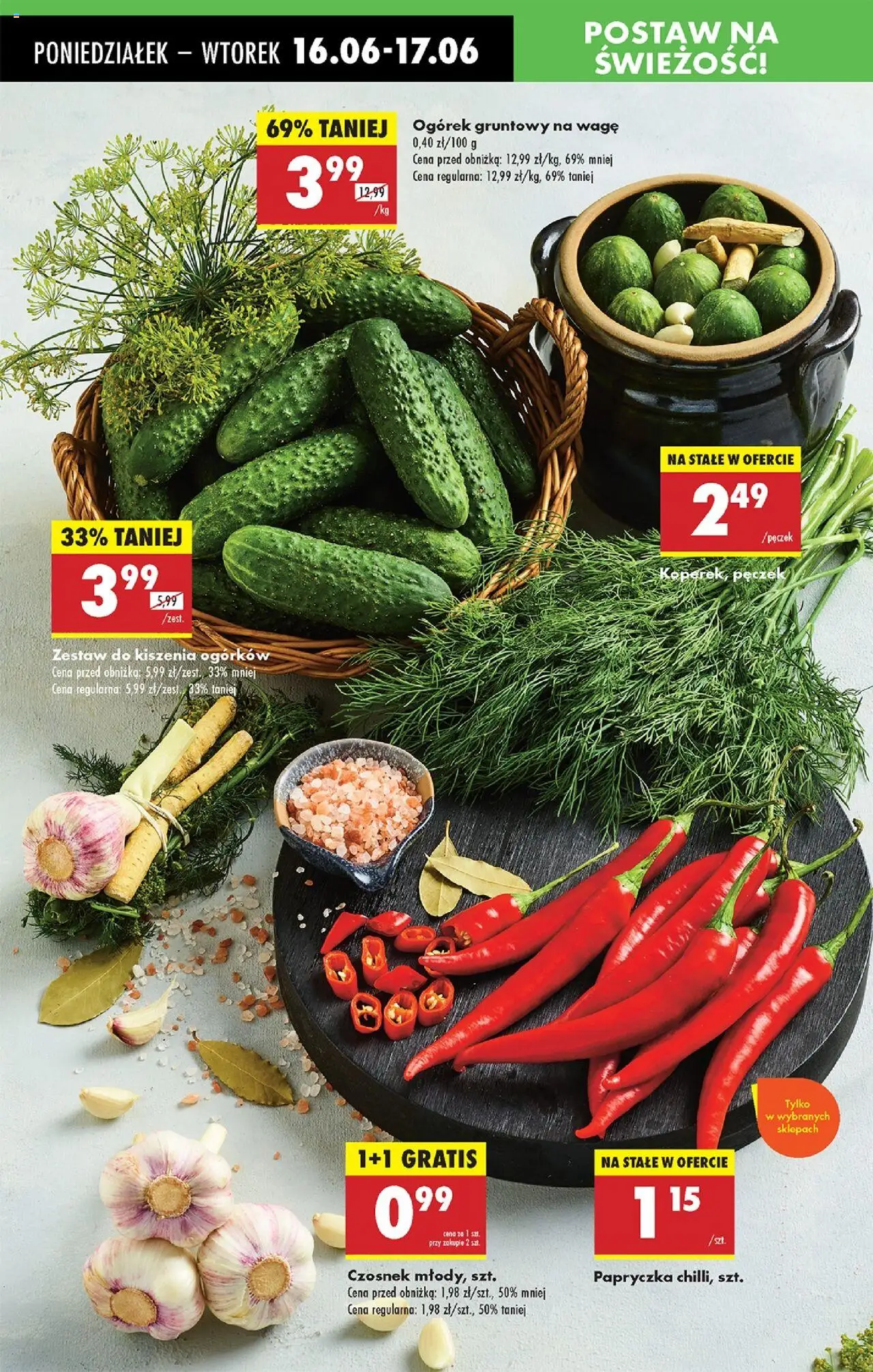 Biedronka gazetka od 16.06.2025 | Strona: 22 | Produkty: Czosnek, Zestaw do kiszenia ogórków