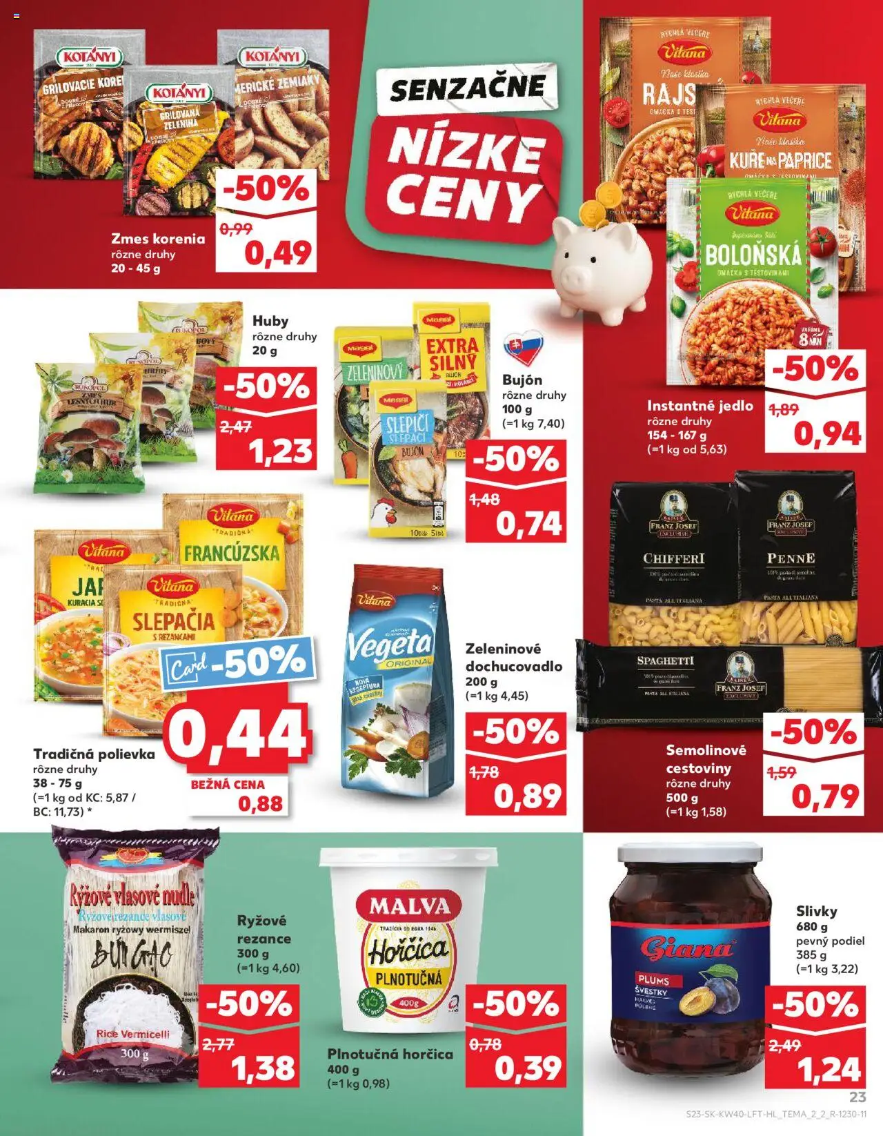Nové Kaufland akcie – leták je platný od 02.10.2025 | Strana: 23 | Produkty: Cestoviny, Rezance, Omáčka, Slivky