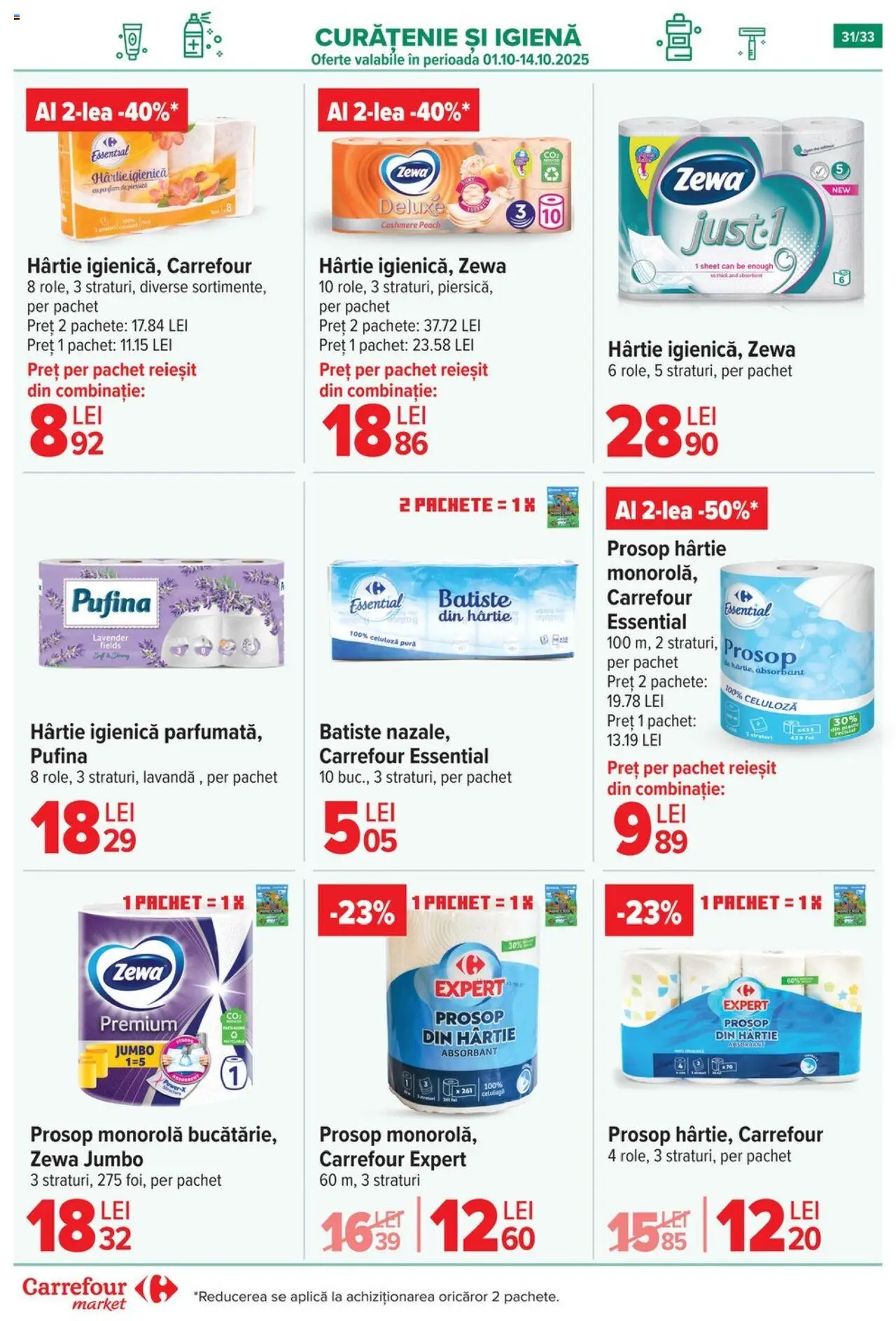 Noul catalog Carrefour – valabil de la 01.10.2025 | Pagină: 32 | Produse: Prosop monorolă