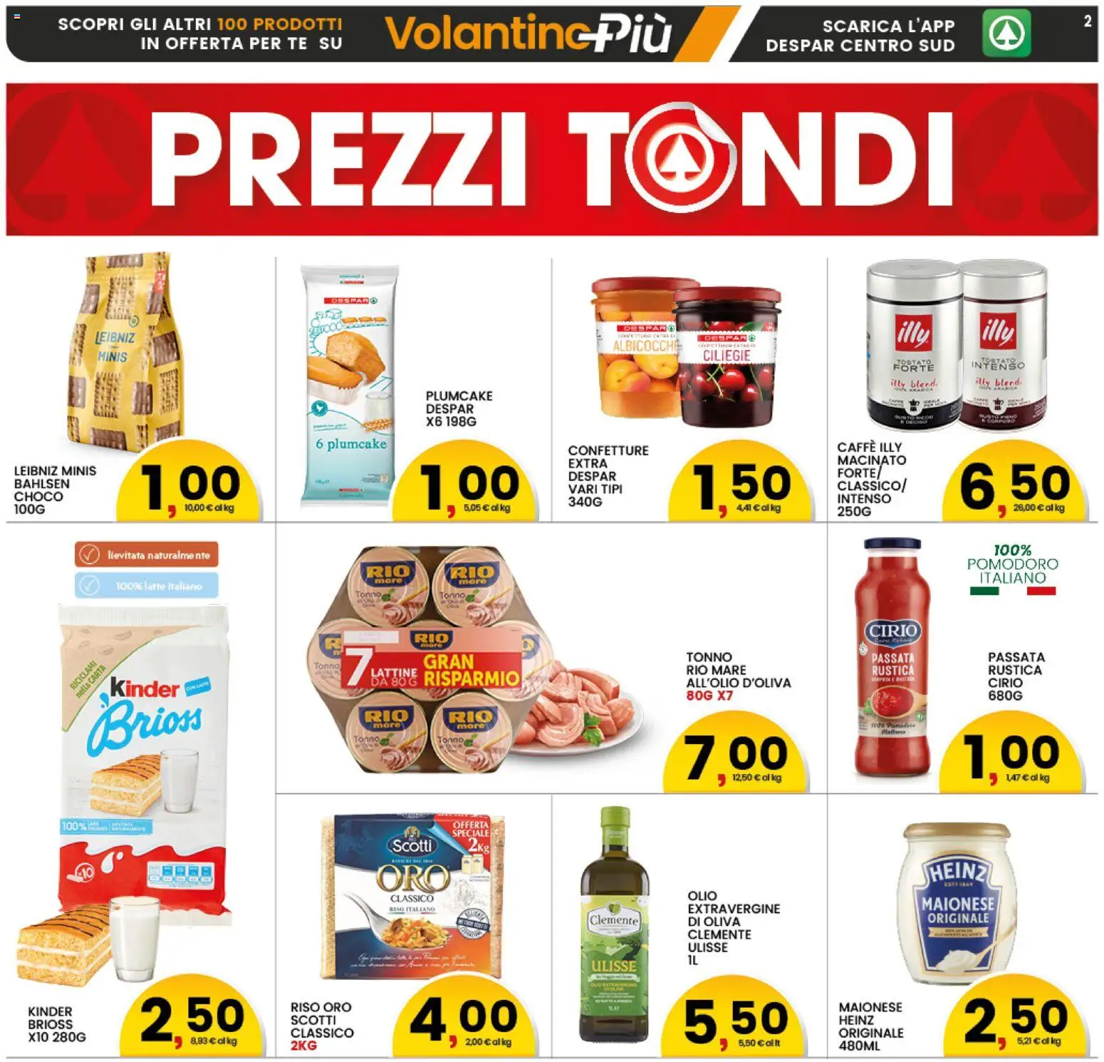 Volantino Interspar del 20.04.2026 | Pagina: 2 | Prodotti: Maionese, Pomodoro, Tonno, Plumcake