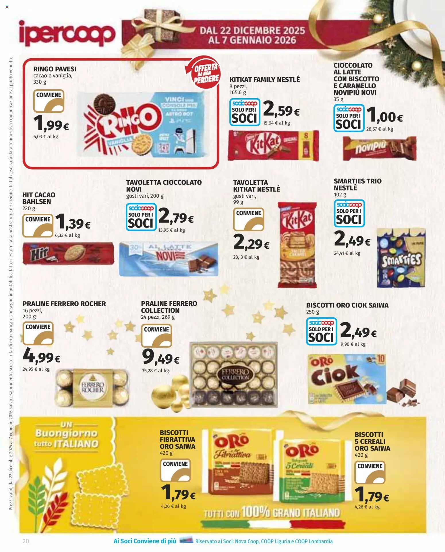 Volantino Ipercoop del 22.12.2025 | Pagina: 20 | Prodotti: Cereali, Biscotti, Latte, Data