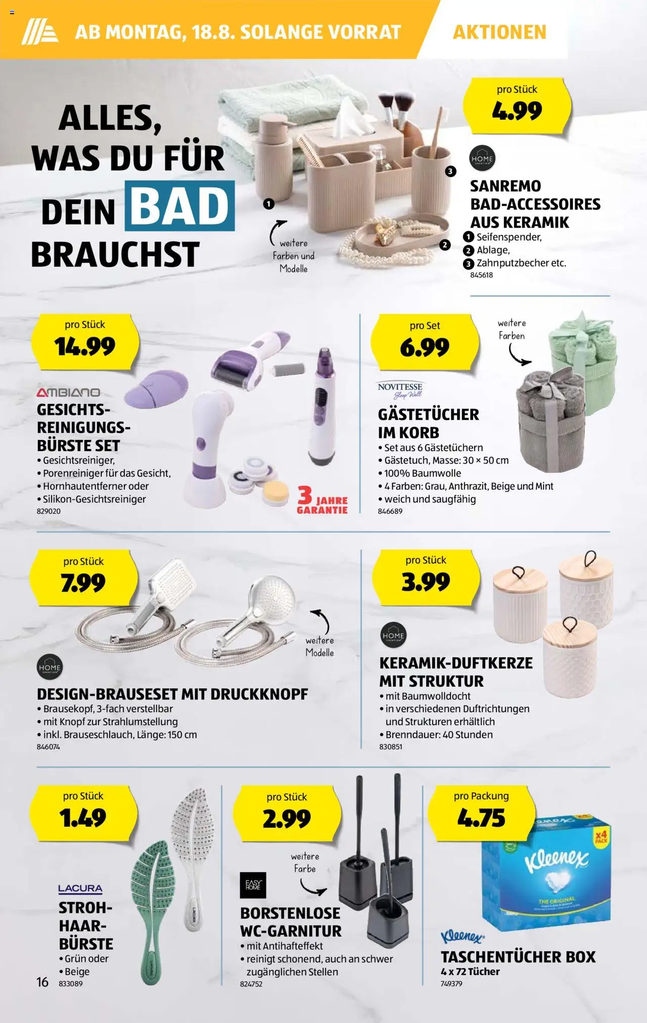 Aldi Aktionen ab 14.08.2025 | Seite: 16 | Produkte: Box, Korb, Bürste