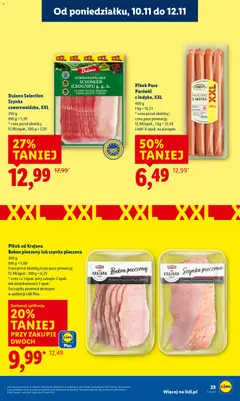Pogląd oferty "Lidl Gazetka" - ważna od 10.11.2025 | Strona: 23 | Produkty: Bekon, Parówki, Szynka
