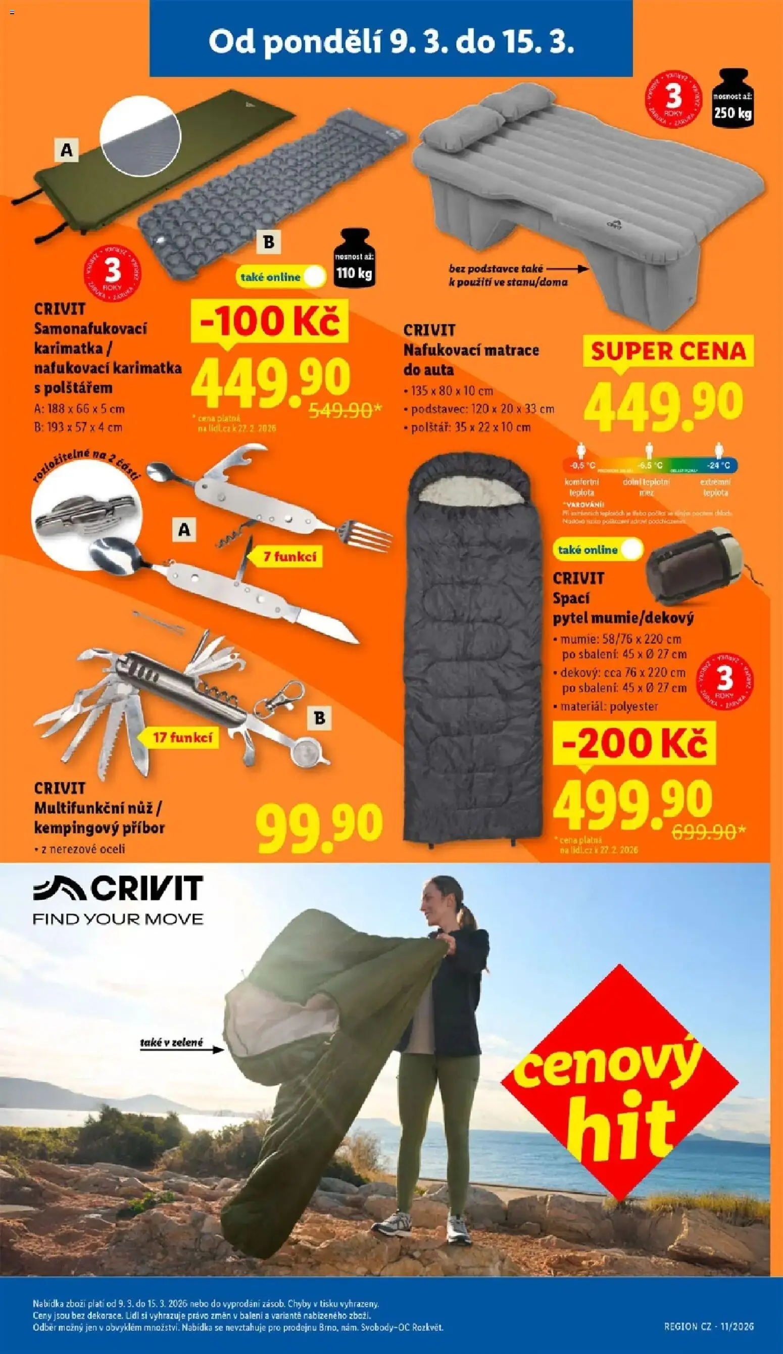 Lidl aktuální leták od 09.03.2026 | Strana: 37 | Produkty: Nafukovací matrace, Matrace, Polštář, Spací pytel