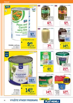 Metro leták platný od 25.03.2026 | Strana: 20 | Produkty: Gril, Hrášok, Omáčka, Artičoky