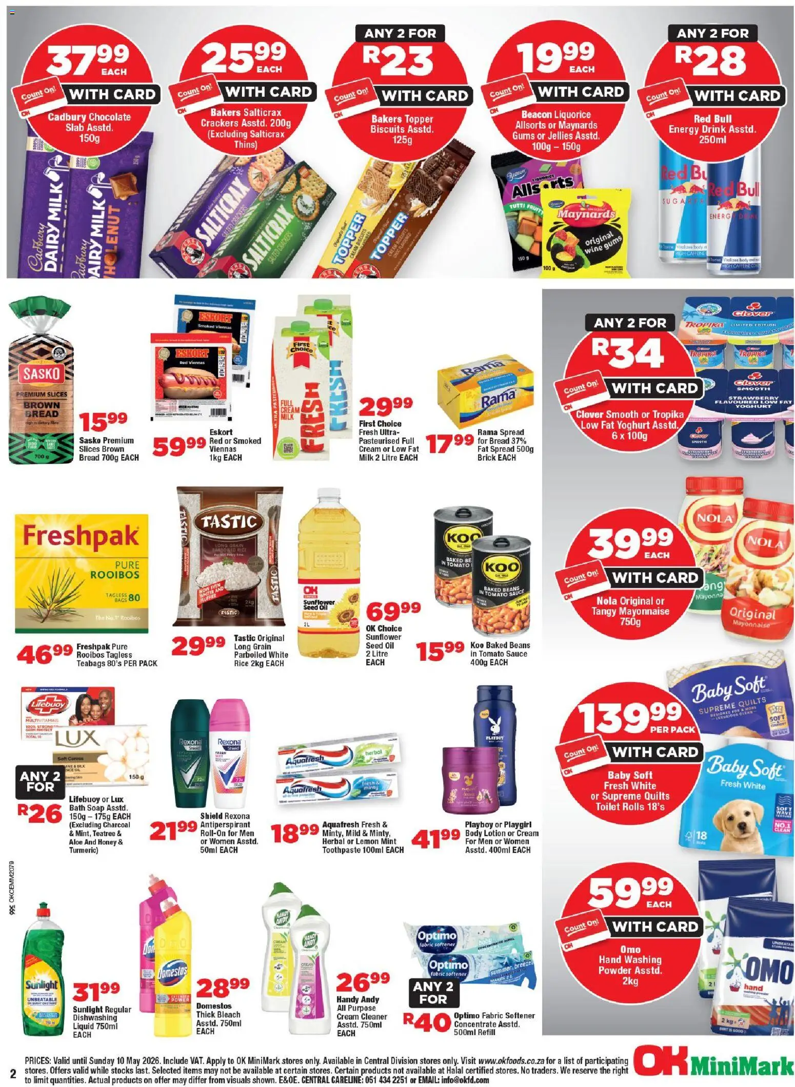 New OK Foods catalogue – valid from 24.04.2026 | Page: 2 | Products: Bread, Chocolate, Wine, Rice
