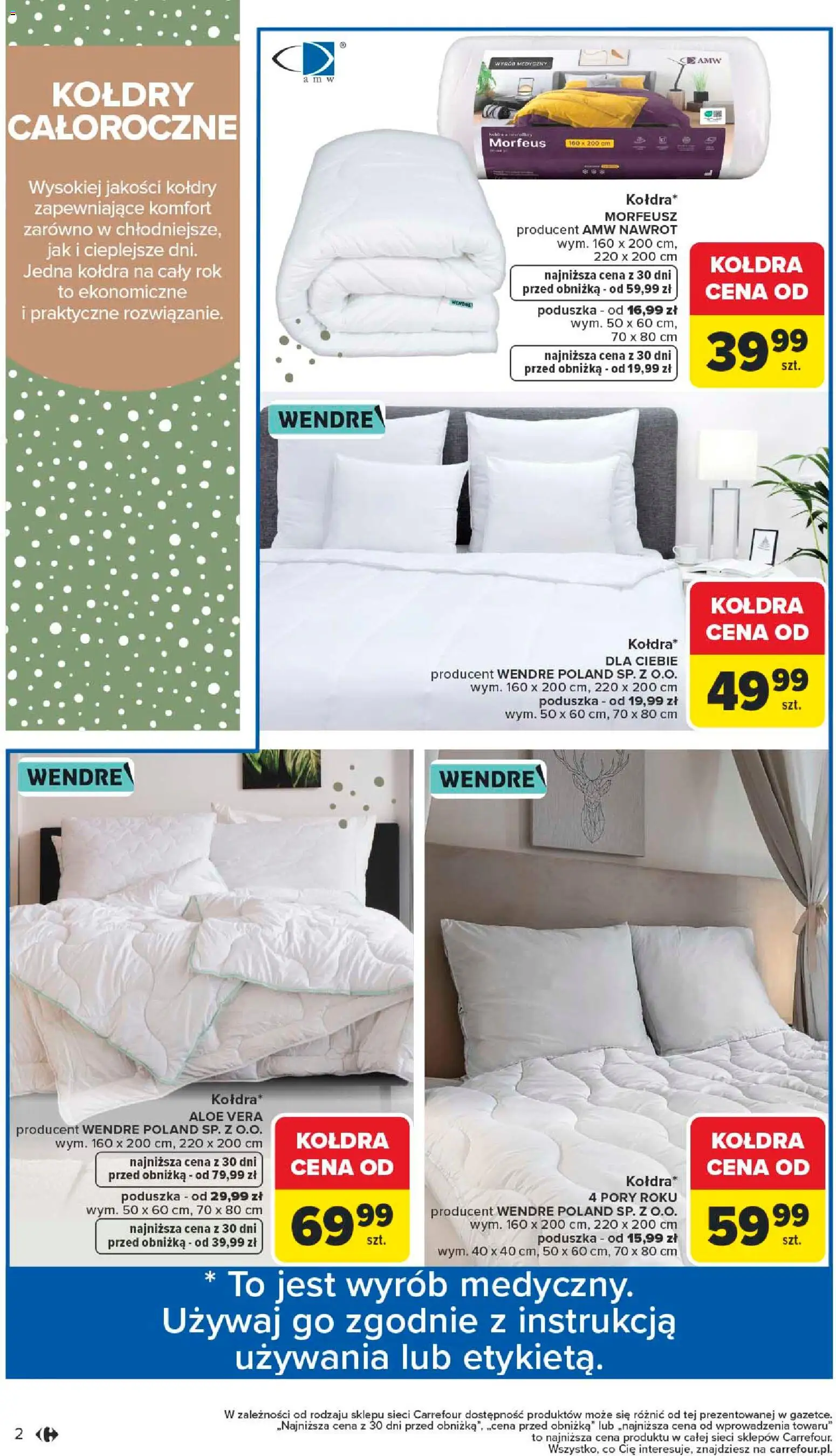 Carrefour Gazetka - Dom: Wszystko Dla Twojej Wygody od 12.01.2026 | Strona: 2 | Produkty: Poduszka, Kołdra
