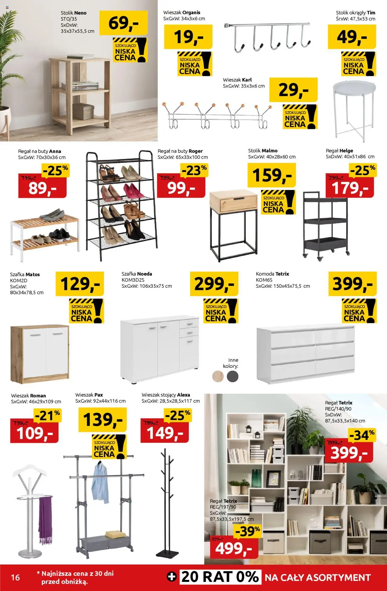 Black Red White promocje od 04.08.2025 | Strona: 16 | Produkty: Buty, Komoda, Wieszak, Regał