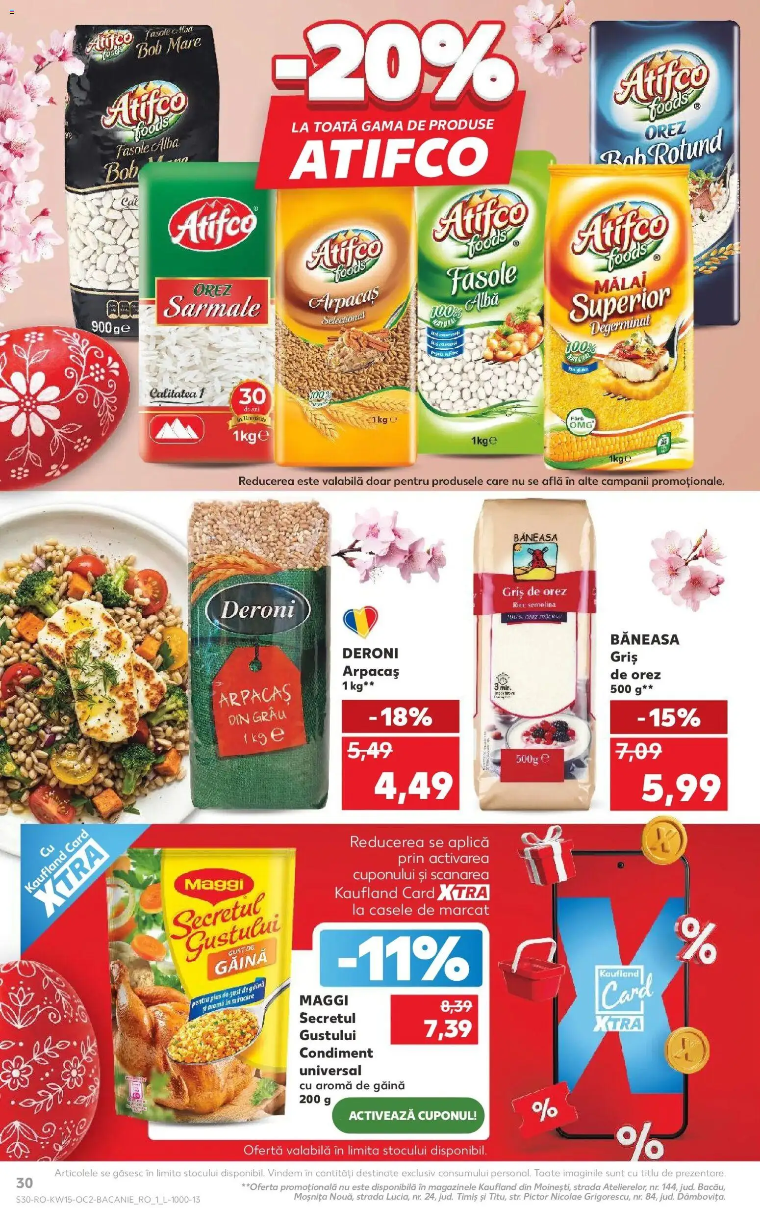 Noul catalog Kaufland – valabil de la 08.04.2026 | Pagină: 30 | Produse: Orez, Mălai, Fasole albă