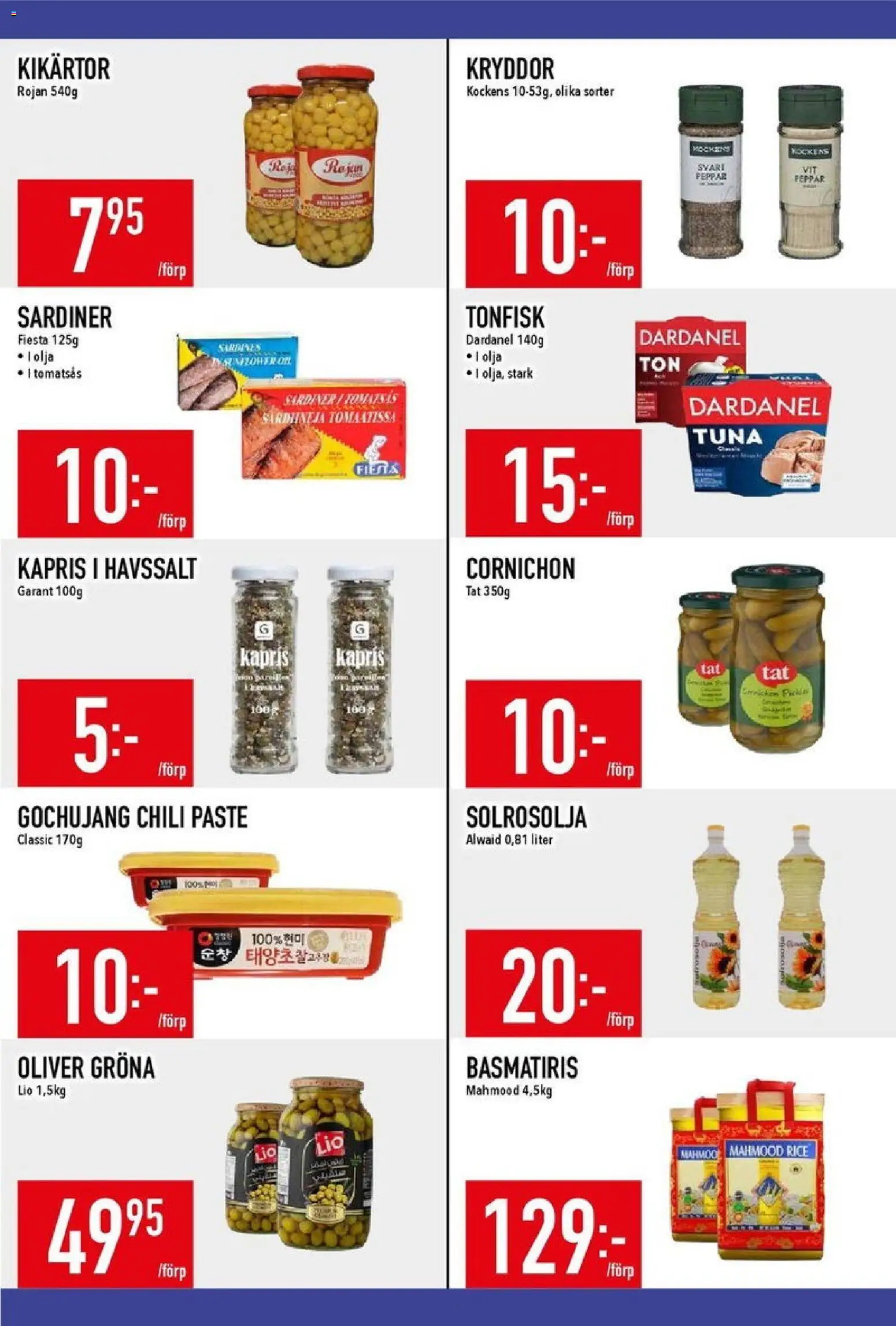 Matdax reklamblad aktuell från 27.10.2025 | Sida: 15 | Produkter: Oliver, Kikärtor, Olja, Tonfisk