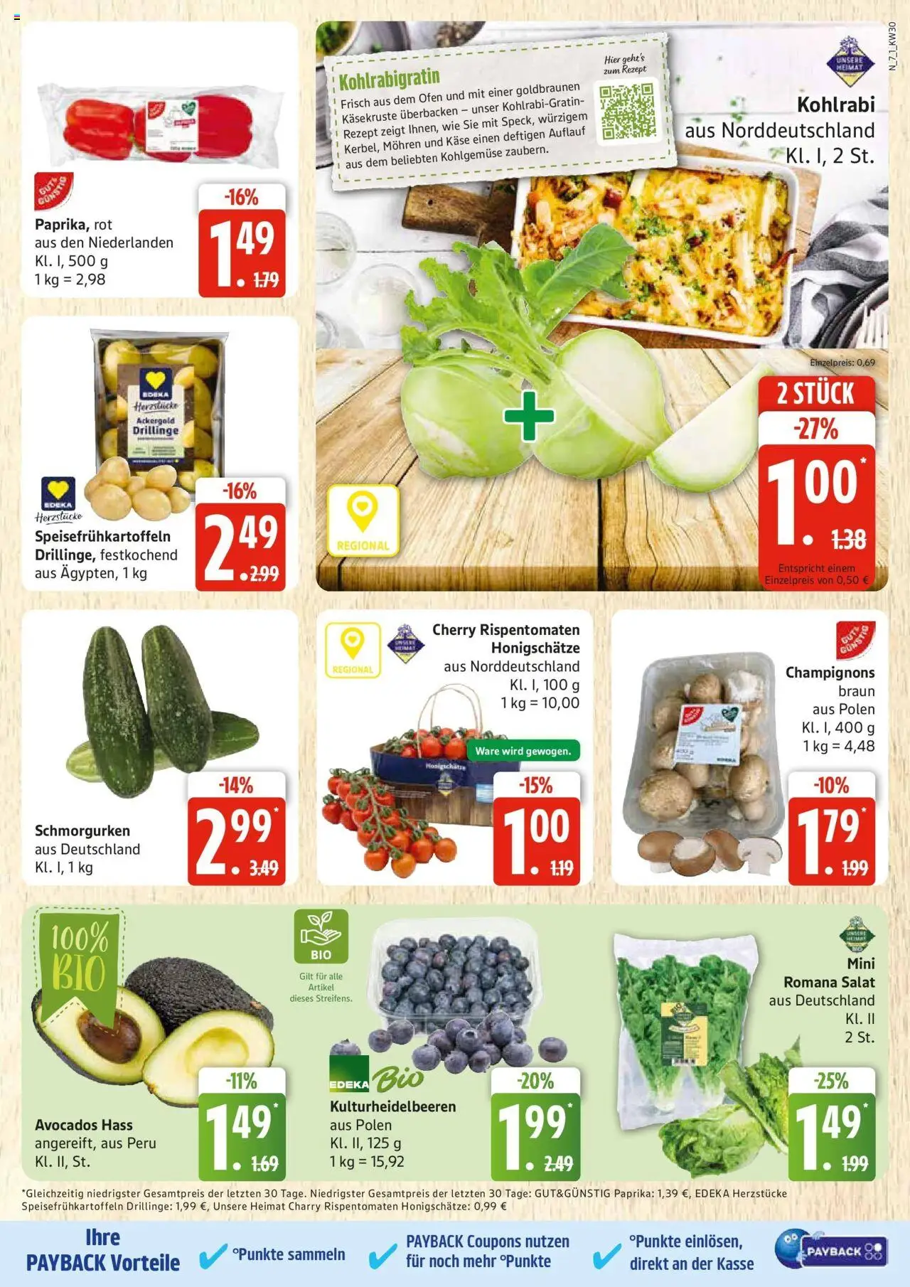 Edeka prospekt Rostock	 - gültig ab dem 20.07.2025 | Seite: 7 | Produkte: Ofen, Kohlrabi, Mohren, Champignons