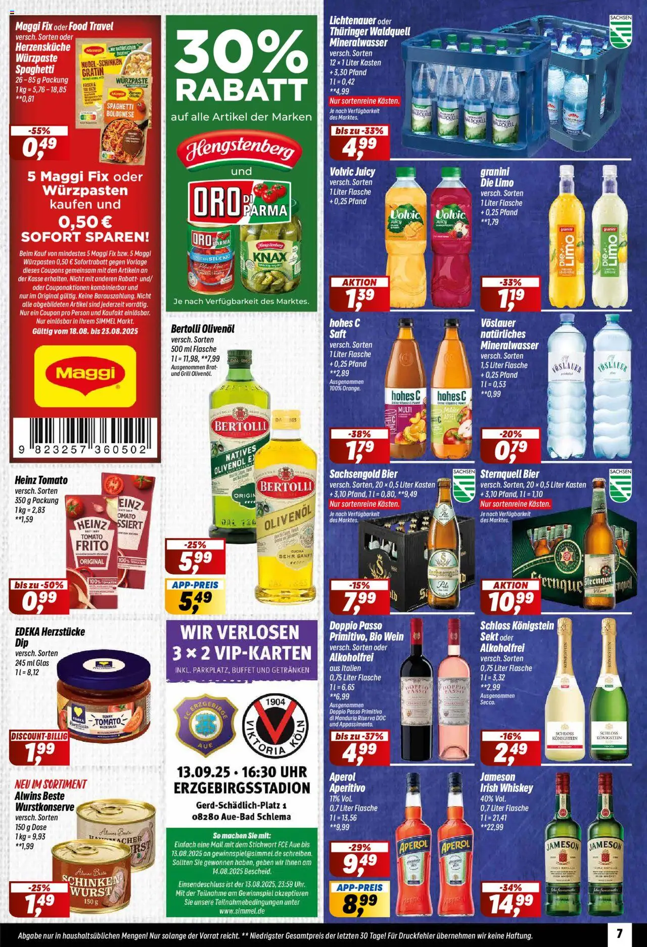 Simmel Prospekt 	 - gültig ab dem 18.08.2025 | Seite: 7 | Produkte: Maggi, Olivenol, Doppio passo primitivo, Volvic
