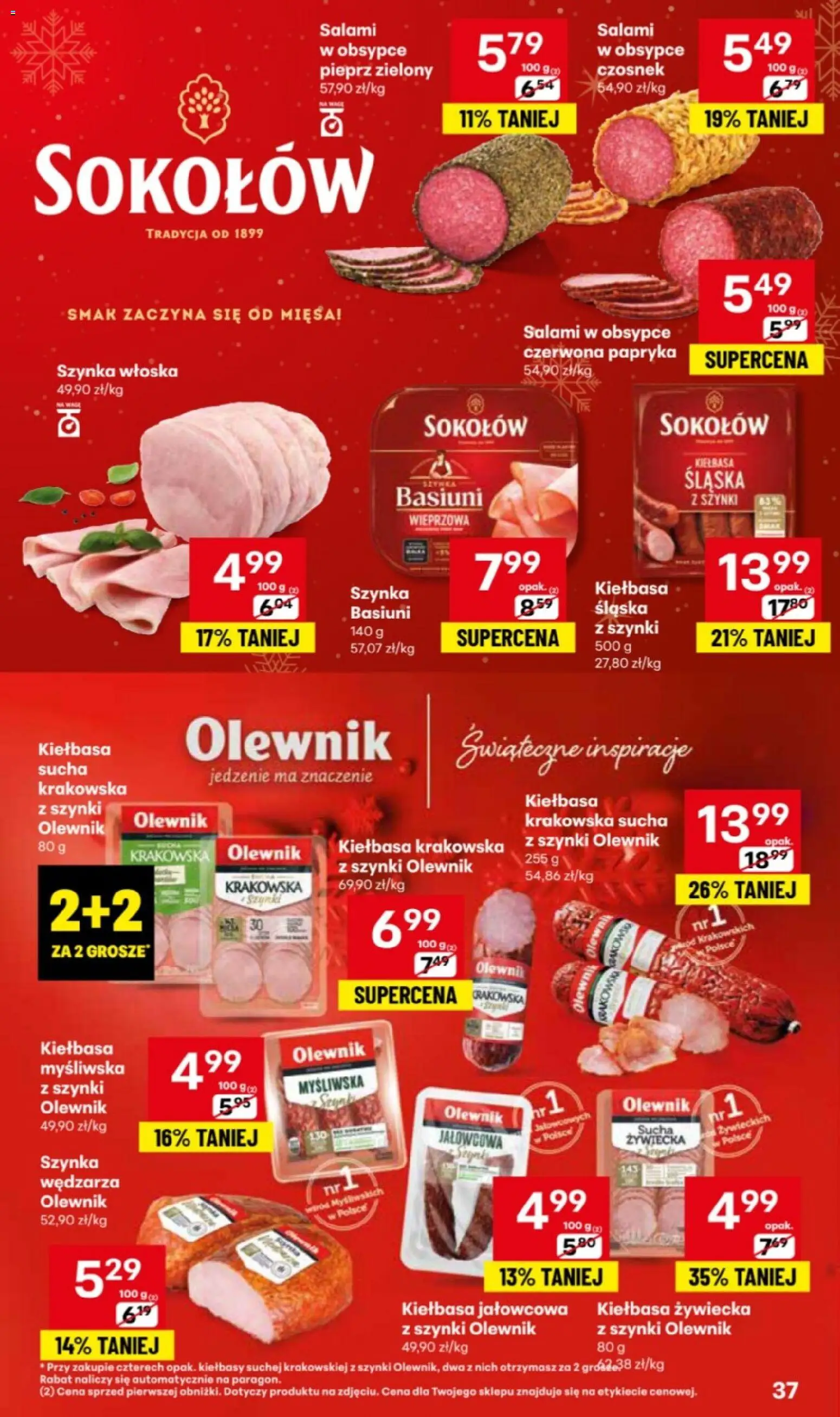 Delikatesy Centrum Gazetka - Przepisy na Bliskie Święta od 27.11.2025 | Strona: 37 | Produkty: Kiełbasa, Szynka, Kiełbasa krakowska, Pieprz
