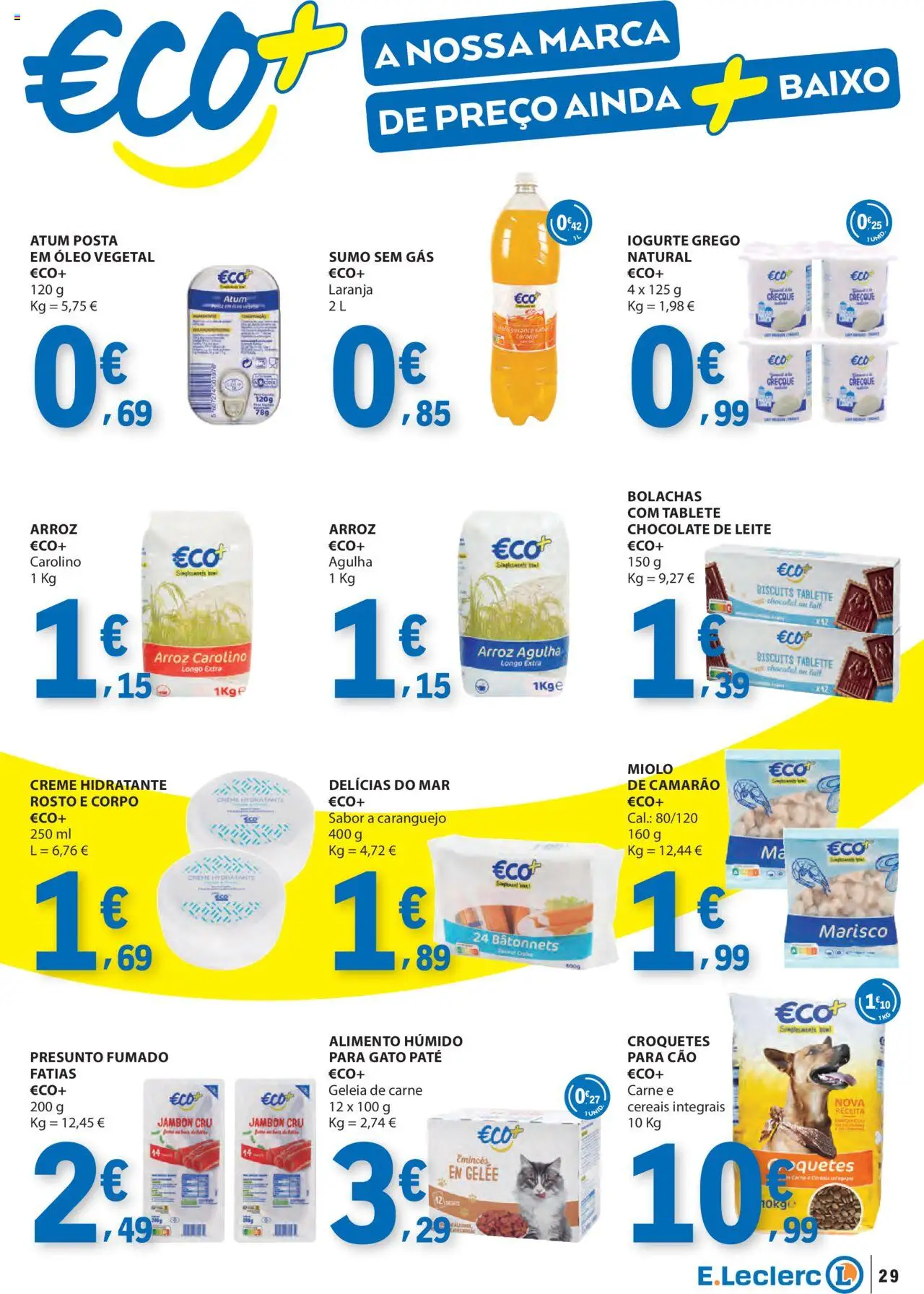 E.Leclerc folheto │ válido de 07.08.2025 | Página: 29 | Produtos: Geleia, Óleo, Sumo, Cereais