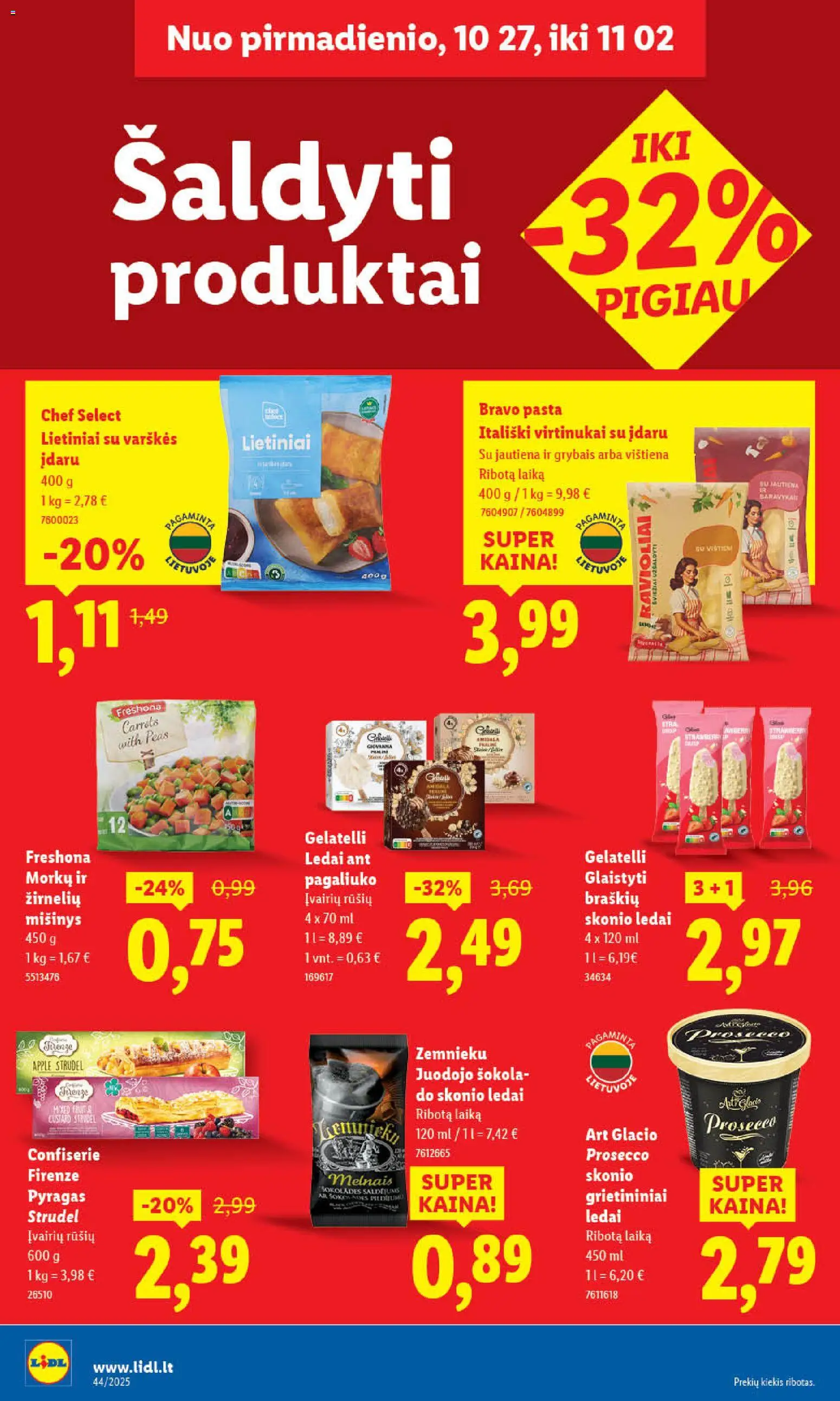 LIDL akcijos nuo 27.10.2025 | Puslapis: 30 | Prekių: Ledai, Pyragas, Vištiena, Jautiena