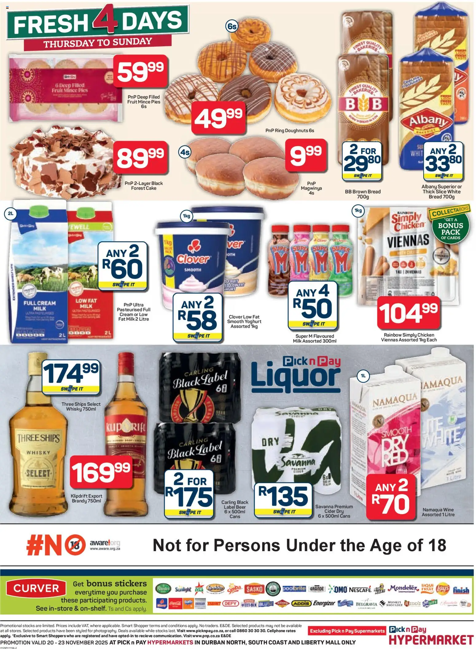 New Pick n Pay catalogue – valid from 20.11.2025 | Page: 2 | Products: Cider, Bread, Wine, Fruit