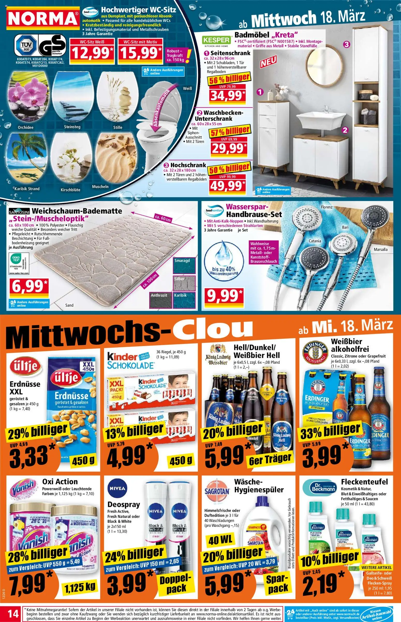 Norma Prospekt 	 – gültig ab 16.03.2026 | Seite: 14 | Produkte: Durstloscher, Erdinger, Weißbier, Unterschrank