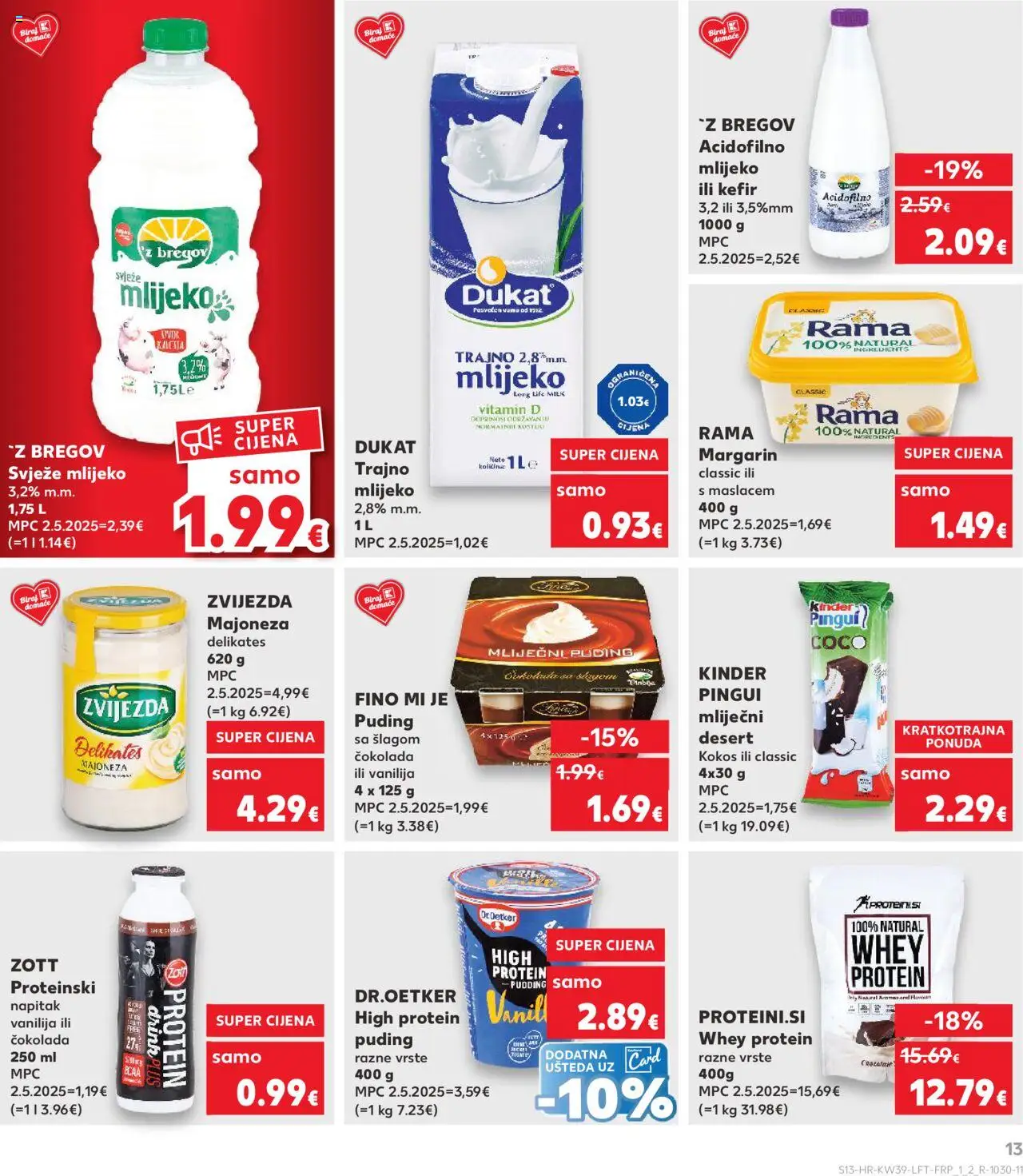 Kaufland HR akciós ujság - amely érvényes a következő dátumtól: 24.09.2025 | Oldal: 13 | Termékek: Vitamin d, Margarin, Rama, Protein