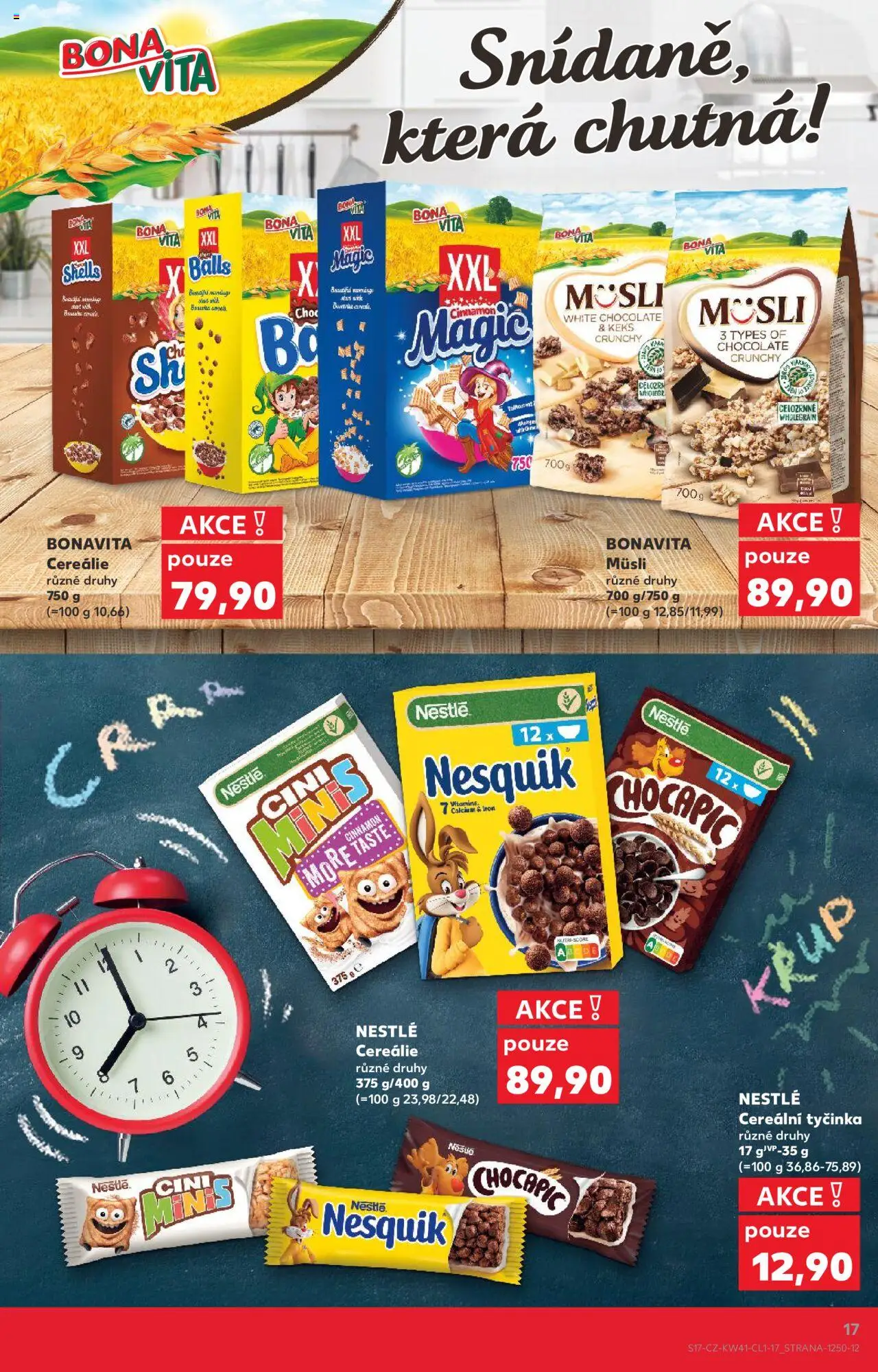 Kaufland leták - Praha 4 od 08.10.2025 | Strana: 17 | Produkty: Cereálie, Nesquik, Chocapic, Müsli