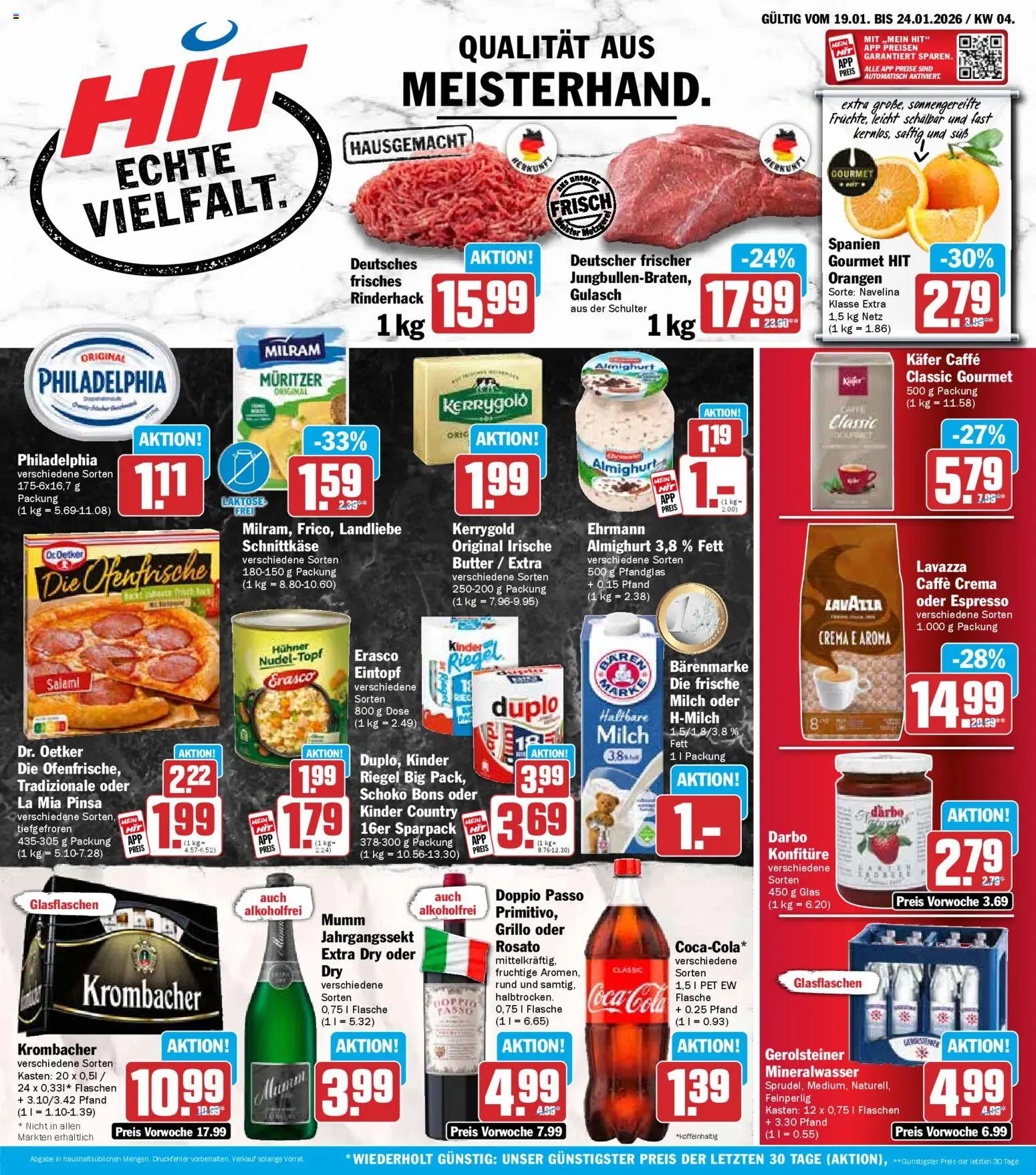 HIT Prospekt 	 – gültig ab 19.01.2026 | Seite: 1 | Produkte: Coca cola, Cola, Philadelphia, Krombacher