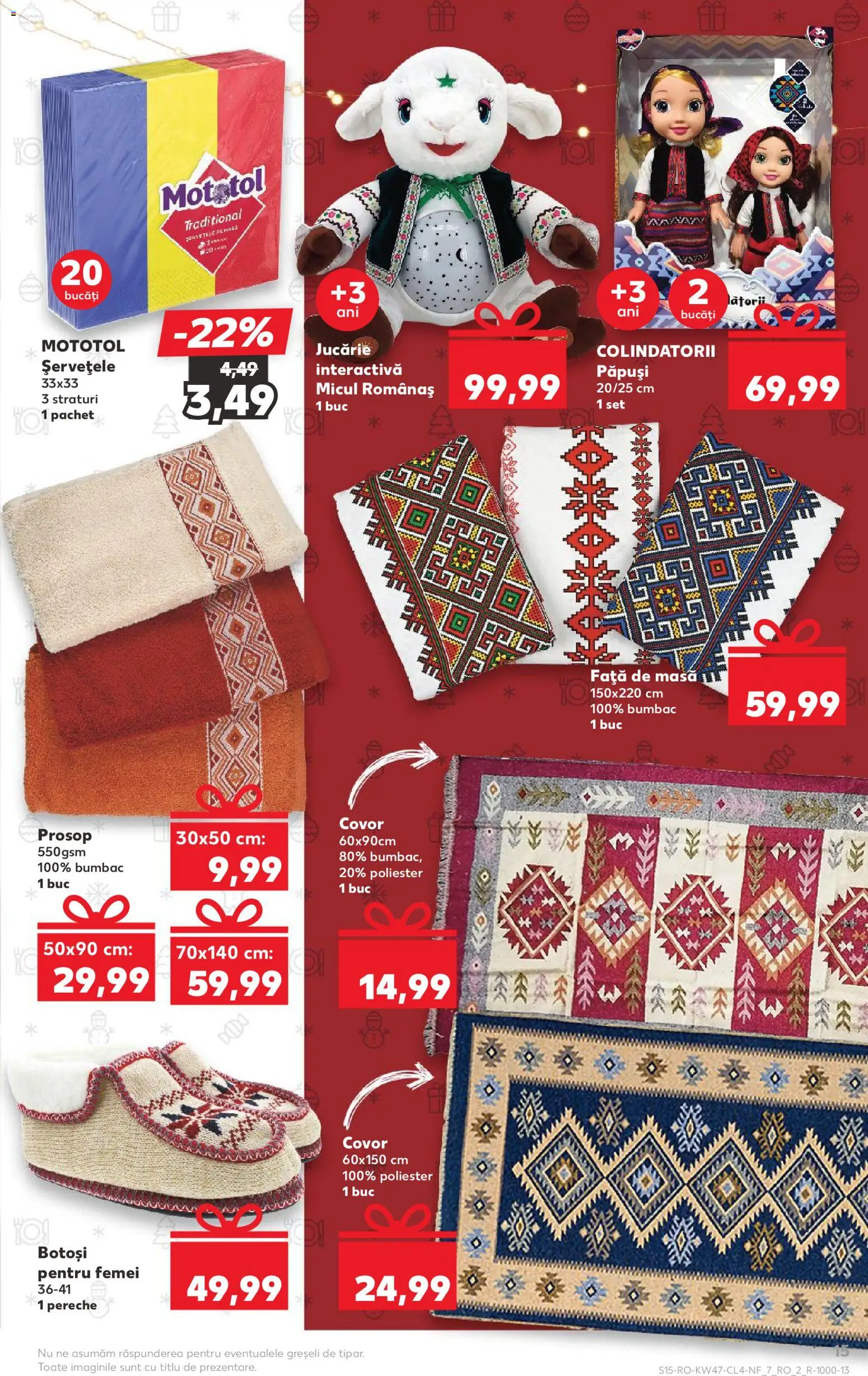 Noul catalog Kaufland – valabil de la 19.11.2025 | Pagină: 15 | Produse: Față de masă, Masă, Covor