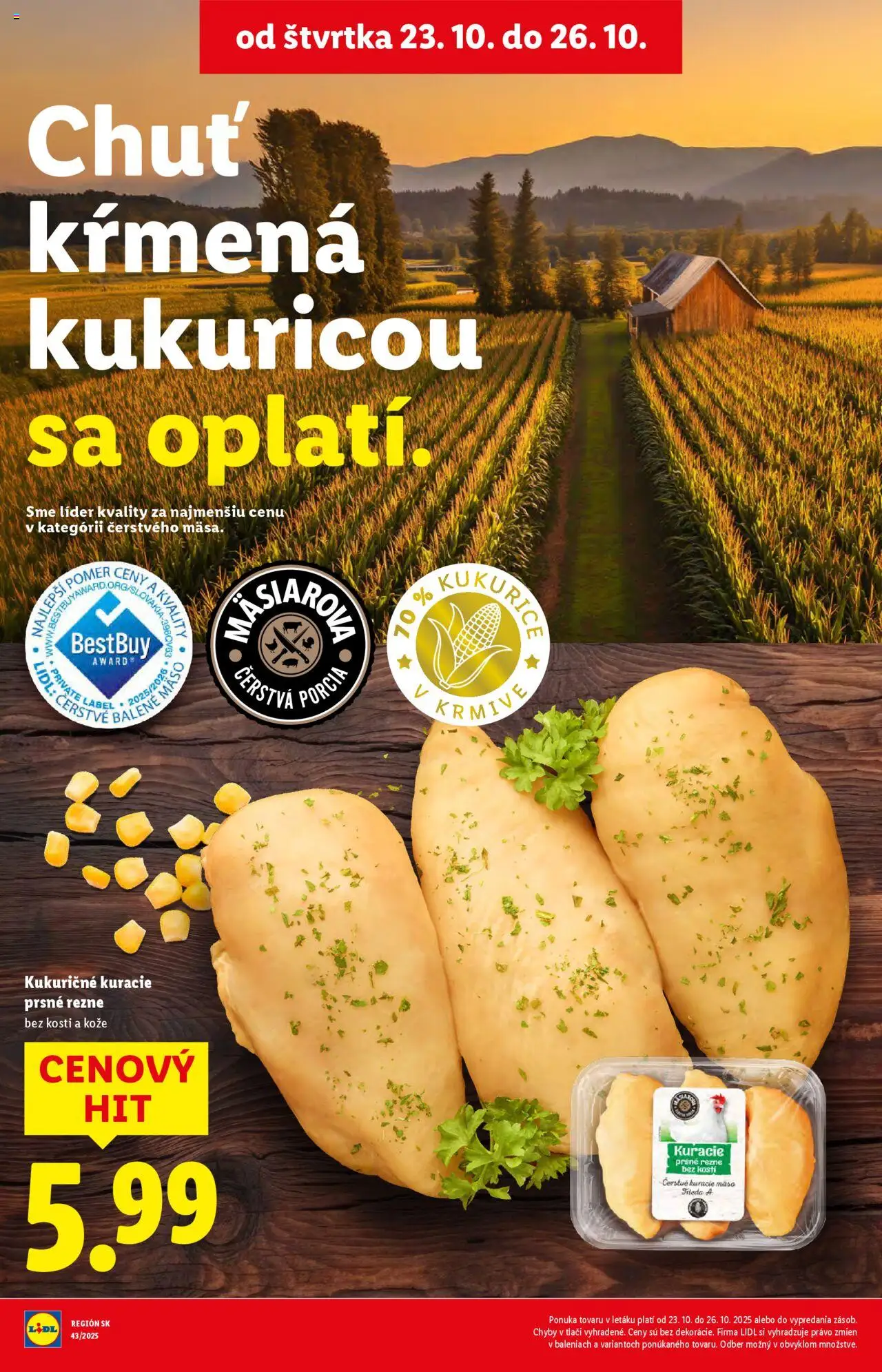 Nové Lidl akcie – leták je platný od 20.10.2025 | Strana: 73 | Produkty: Kuracie mäso