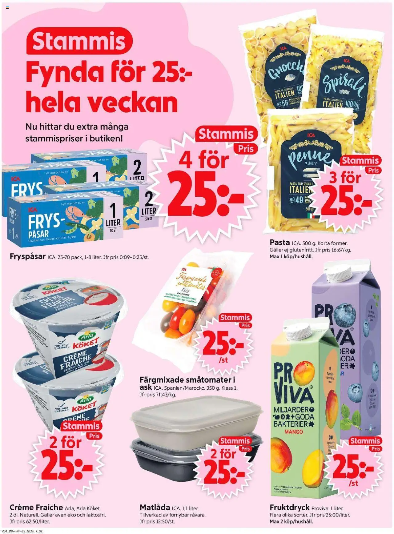 ICA Supermarket reklamblad aktuell från 18.08.2025 | Sida: 2 | Produkter: Creme fraiche, Ris, Matlåda, Pasta