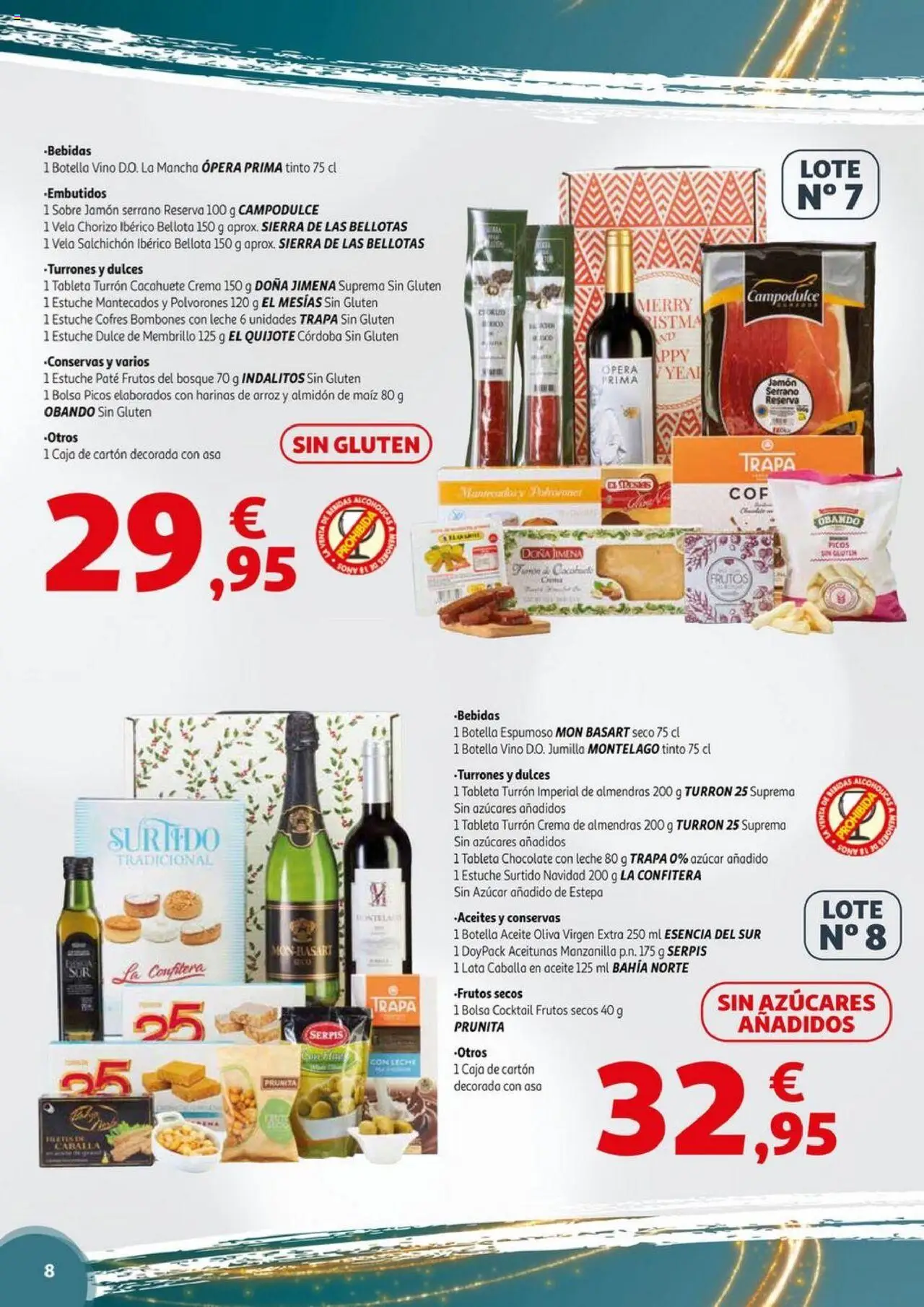 Alcampo - Nacional │ válido desde el 06.11.2025 | Página: 8 | Productos: Jamón serrano, Aceite, Paté, Chocolate con leche